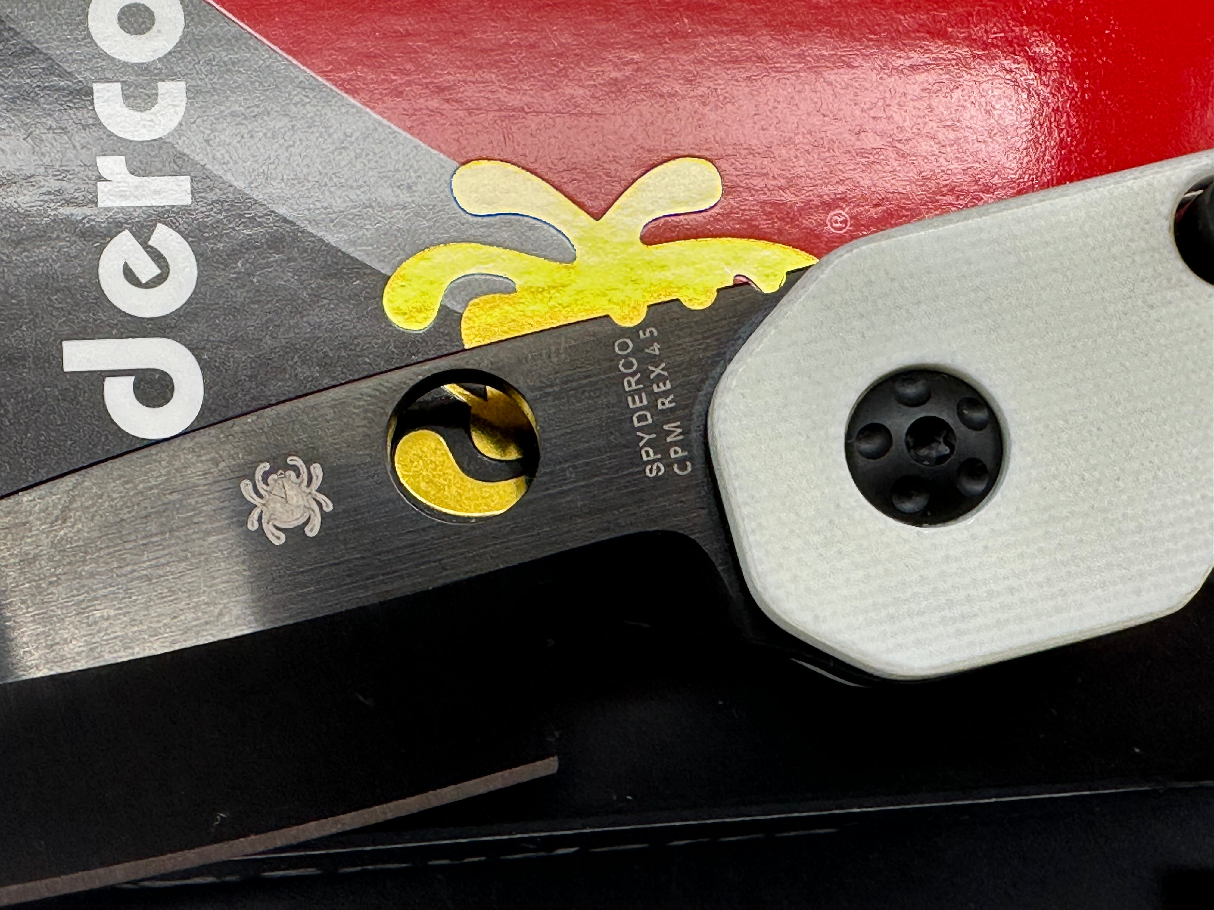 Spyderco Smock Folding Knife - Smooth White G10 Handle, Black Rex 45 Blade - GP Knives Exclusive | EDC, Outdoor, Camping, Survival Gear