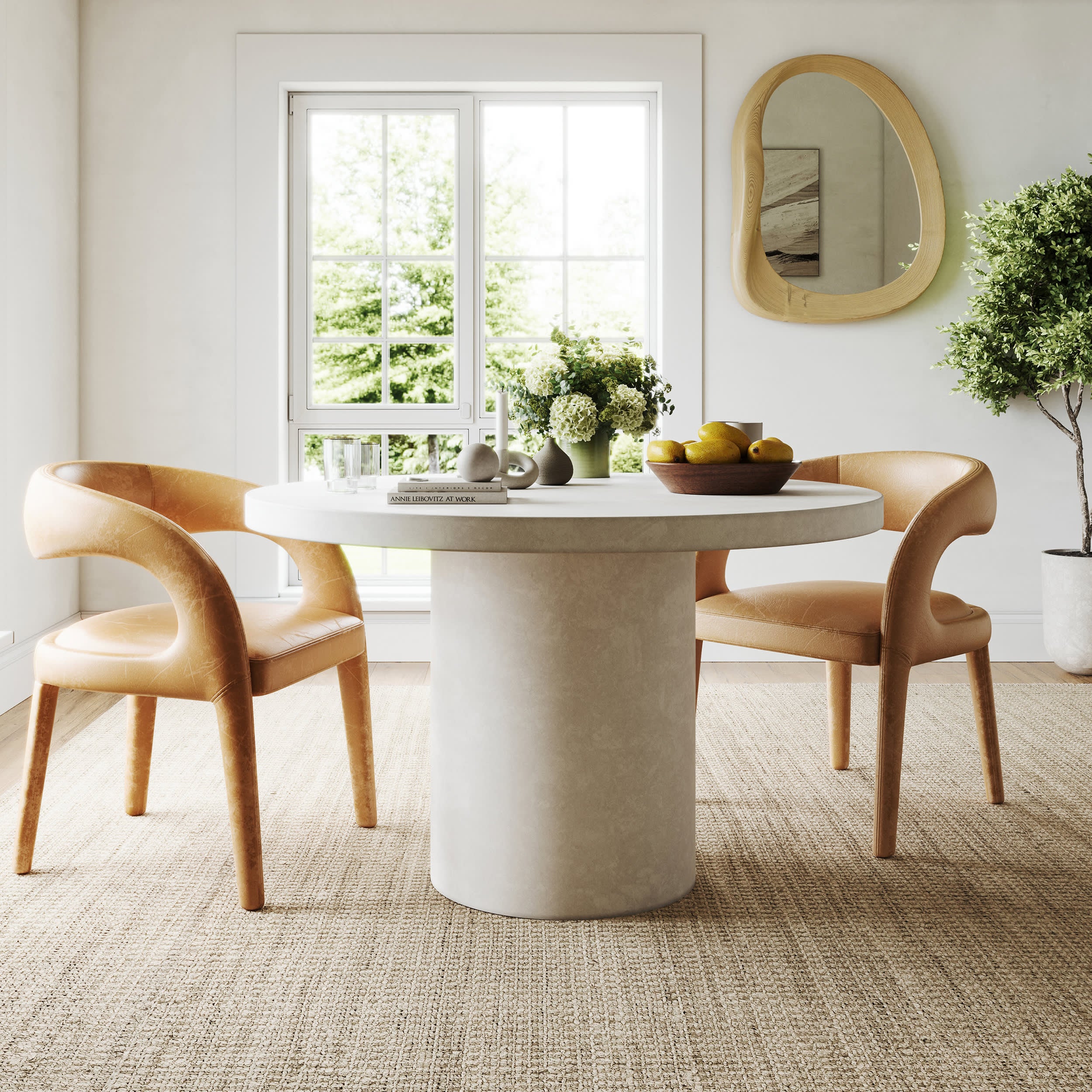 Chunky Jute Tasseled Rug - Natural Off White Bohemian Style Handwoven Area Rug for Living Room, Bedroom & Nursery Decor