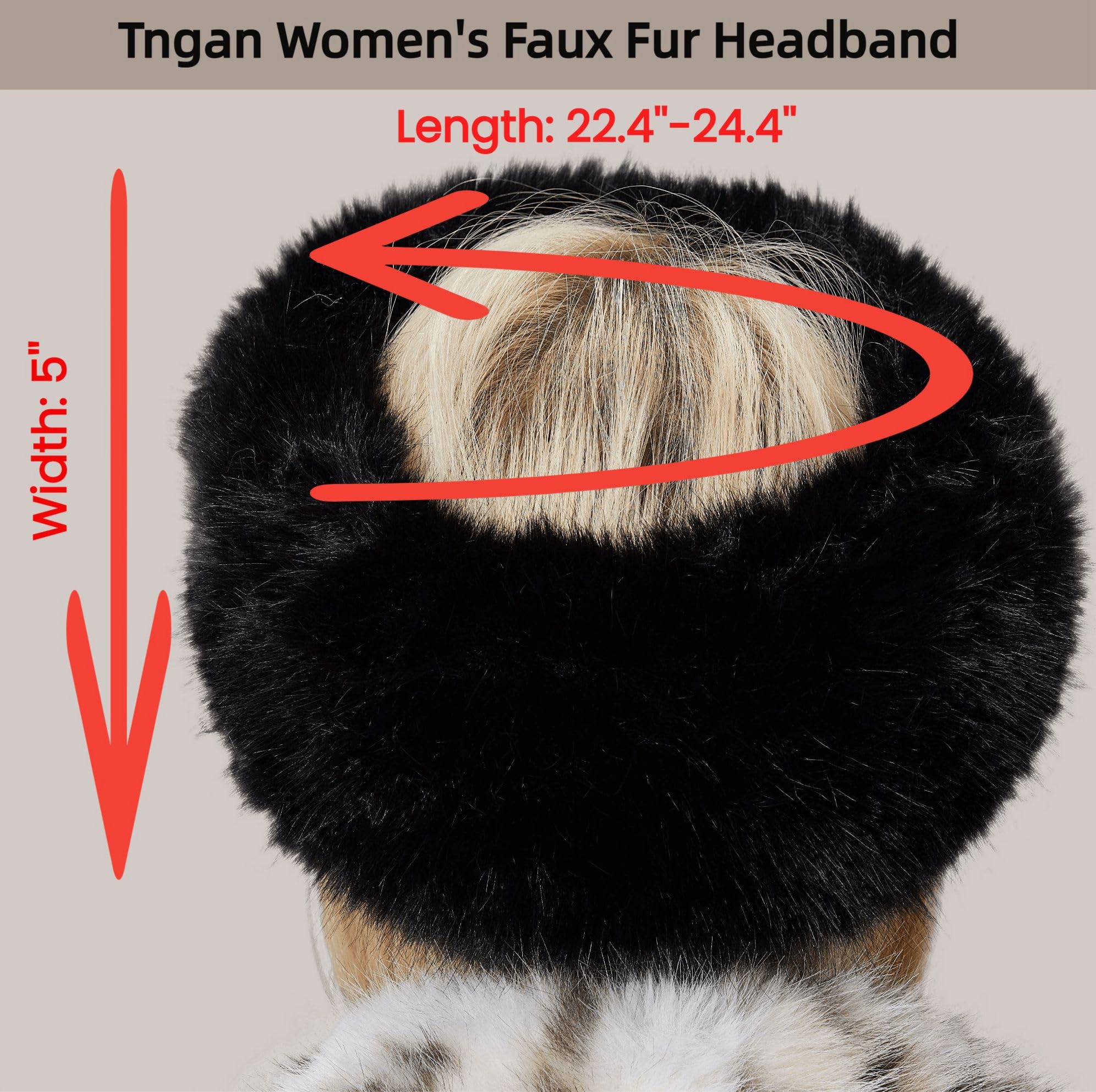 Women's Faux Fur Headband - Soft Winter Hat Russian Style Cossack Cap for Cold Weather, Outdoor Activities & Fashion Accessories