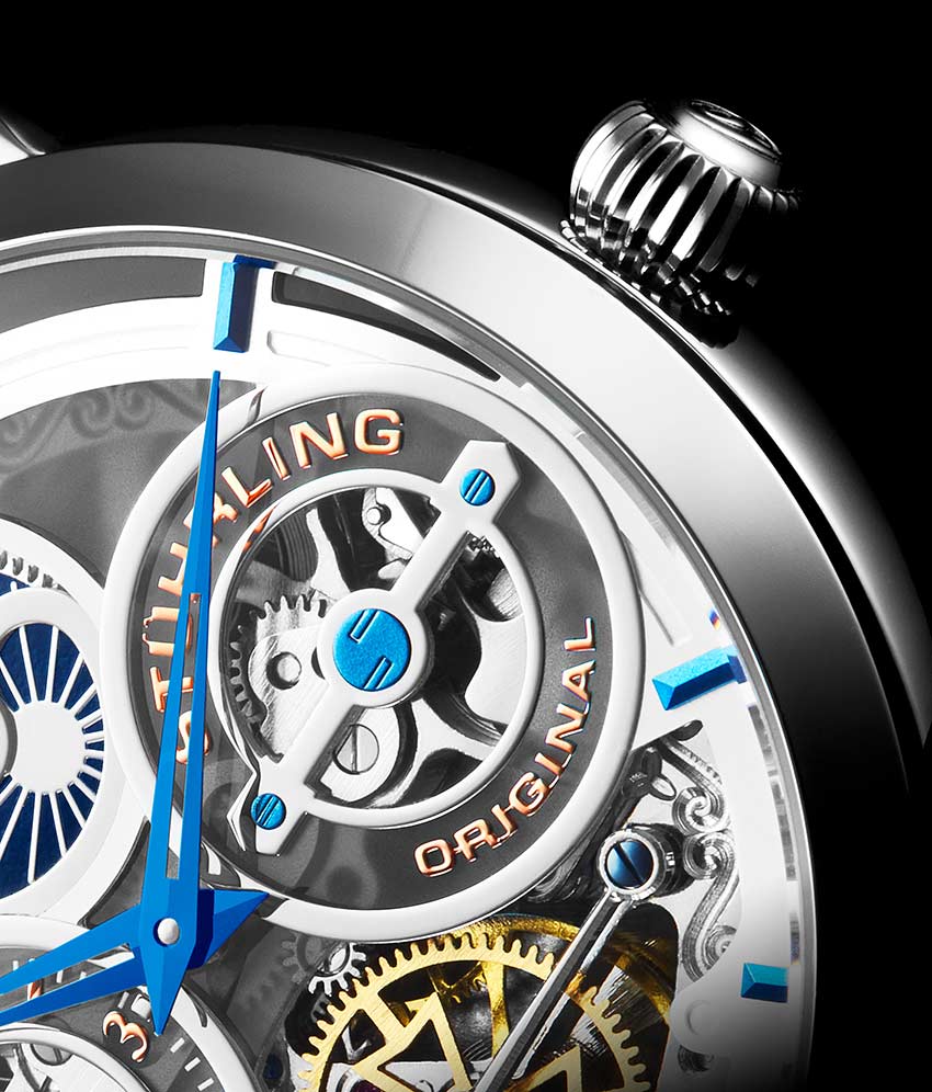 Luciano Automatic 46mm Skeleton Watch for Men - Stainless Steel Mechanical Timepiece with Open Heart Design - Perfect for Business, Formal Events & Gift Giving
