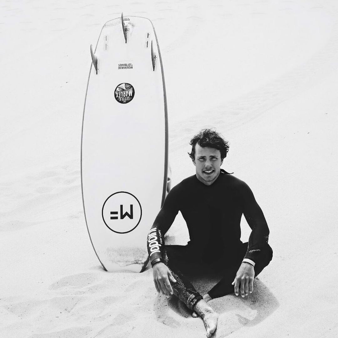 MF Mick Fanning Little Marley 5'8 Surfboard - White FCS2 Fin System - Perfect for Small Waves & Beach Breaks
