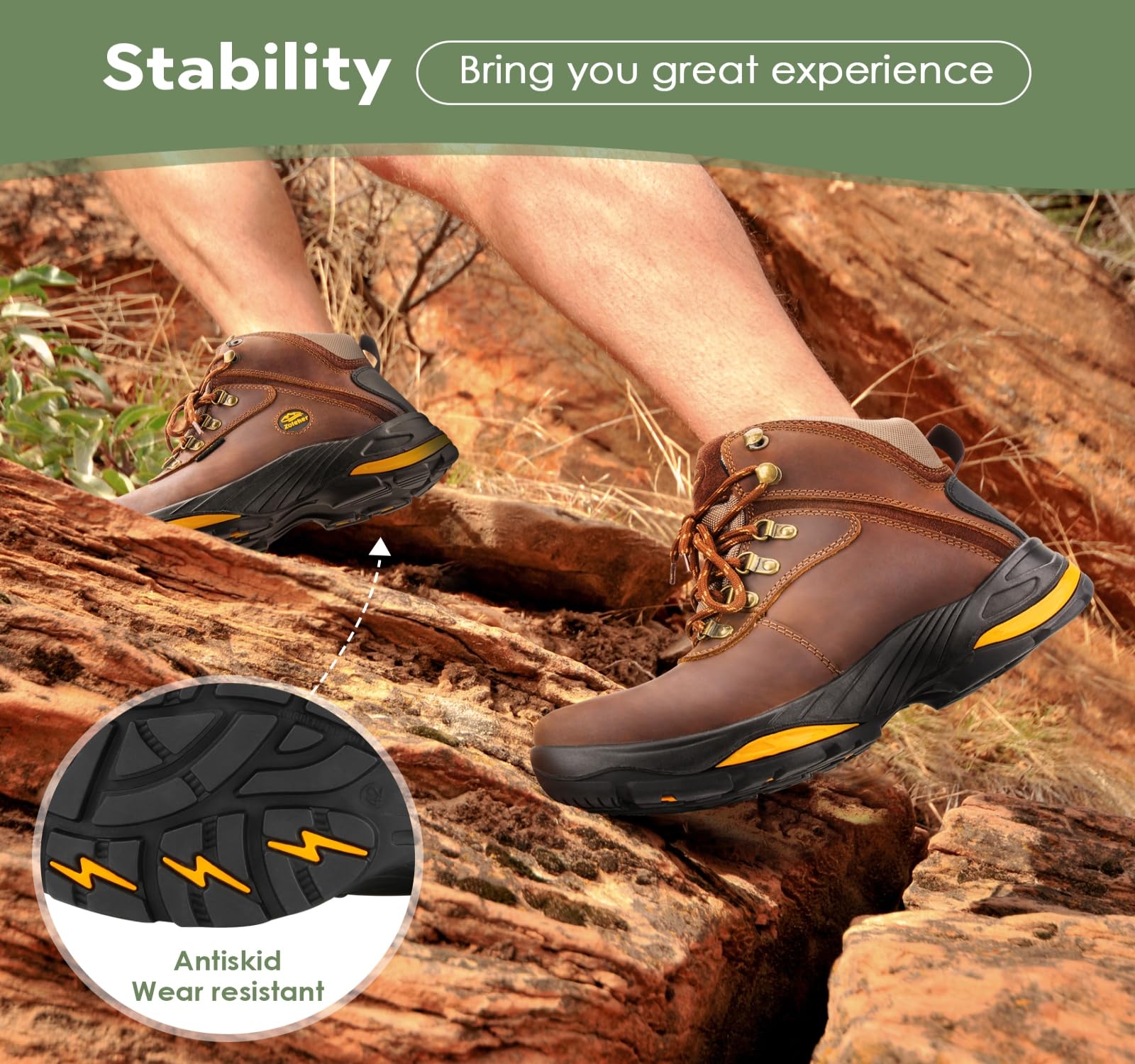 **Men's Waterproof Winter Hiking Boots - Outdoor Trekking Shoes for Men, Non-Slip & Insulated for Snow & Cold Weather - Ideal for Mountain Climbing, Camping & Trail Adventures**