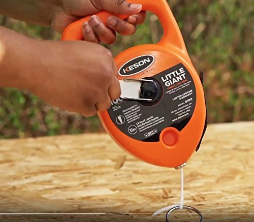 Keson G1003R Giant Chalk Box Combo with 3-Pounds of Red Chalk - Perfect for Construction, Surveying & Outdoor Marking