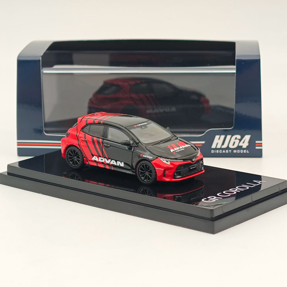 1:64 Scale Toyota GR Corolla RZ Diecast Model Car - Hobby Japan Yokohama Advan Color HJ641067AV - Collectible Toy for Display, Racing Enthusiasts & Gift Giving