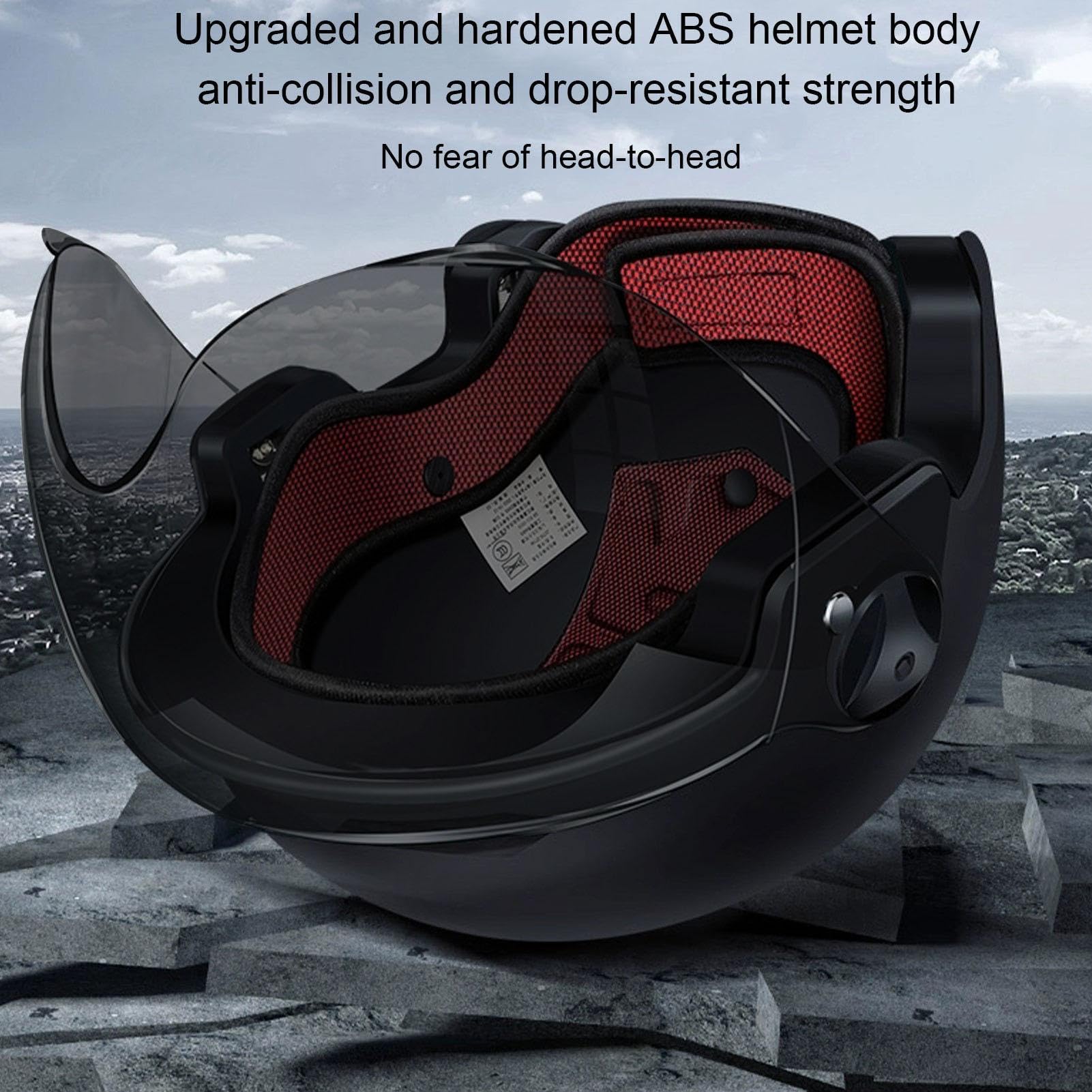 Unisex Bicycle Helmet with Electric Visor - High Protection Adult Helmet for Electric Bikes, Scooters & Skateboards (54-62cm) - Perfect for Commuting, Urban Riding & Outdoor Adventures