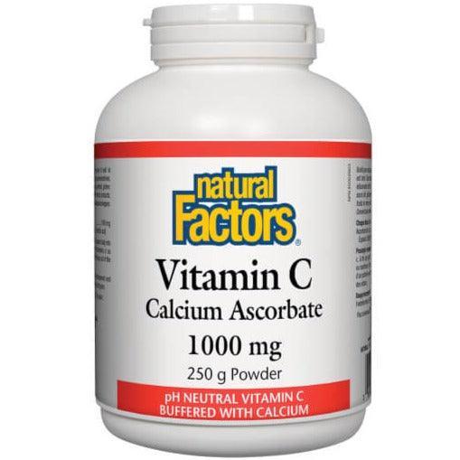 Natural Factors Vitamin C Calcium Ascorbate 1000mg Powder (250g) | Immune Support & Antioxidant Boost | Perfect for Smoothies, Juices & Daily Wellness
