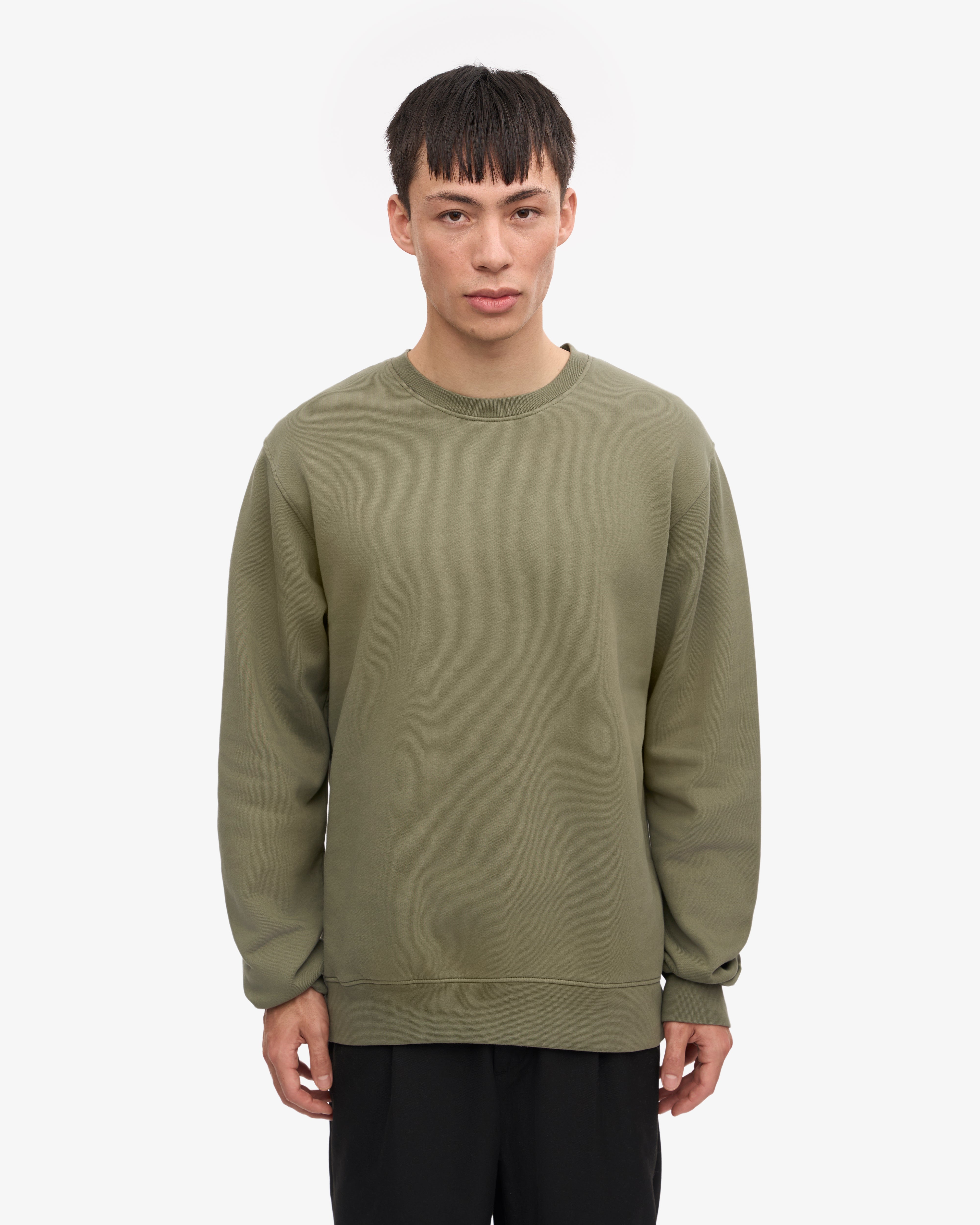 Classic Organic Cotton Crew Neck T-Shirt for Men - Soft & Comfortable Dusty Olive Green Tee - Perfect for Casual Wear, Gym & Everyday Outfits