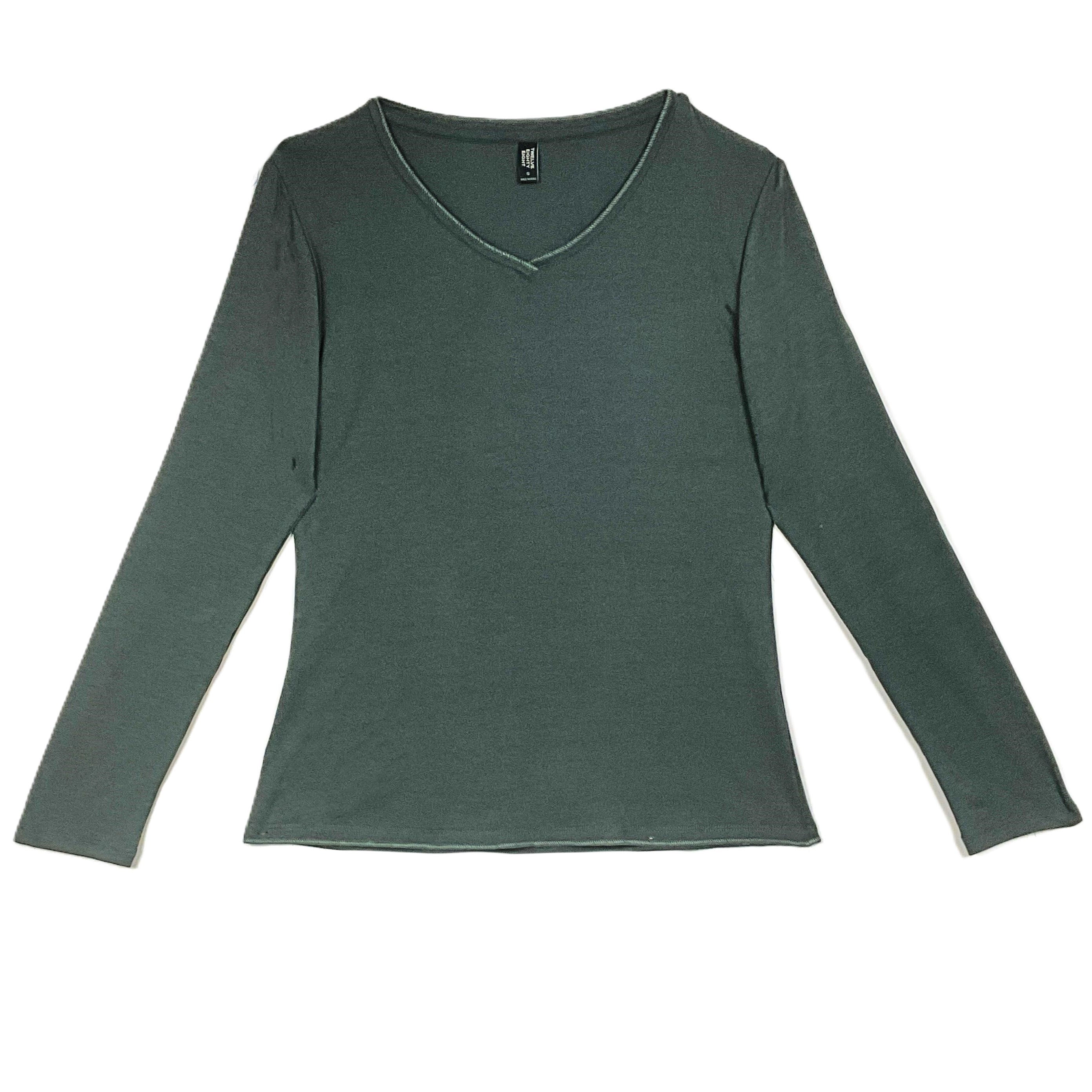 Long Sleeve V Neck T-Shirt for Women - Soft Cotton Casual Top - Perfect for Layering, Workwear & Everyday Outfits