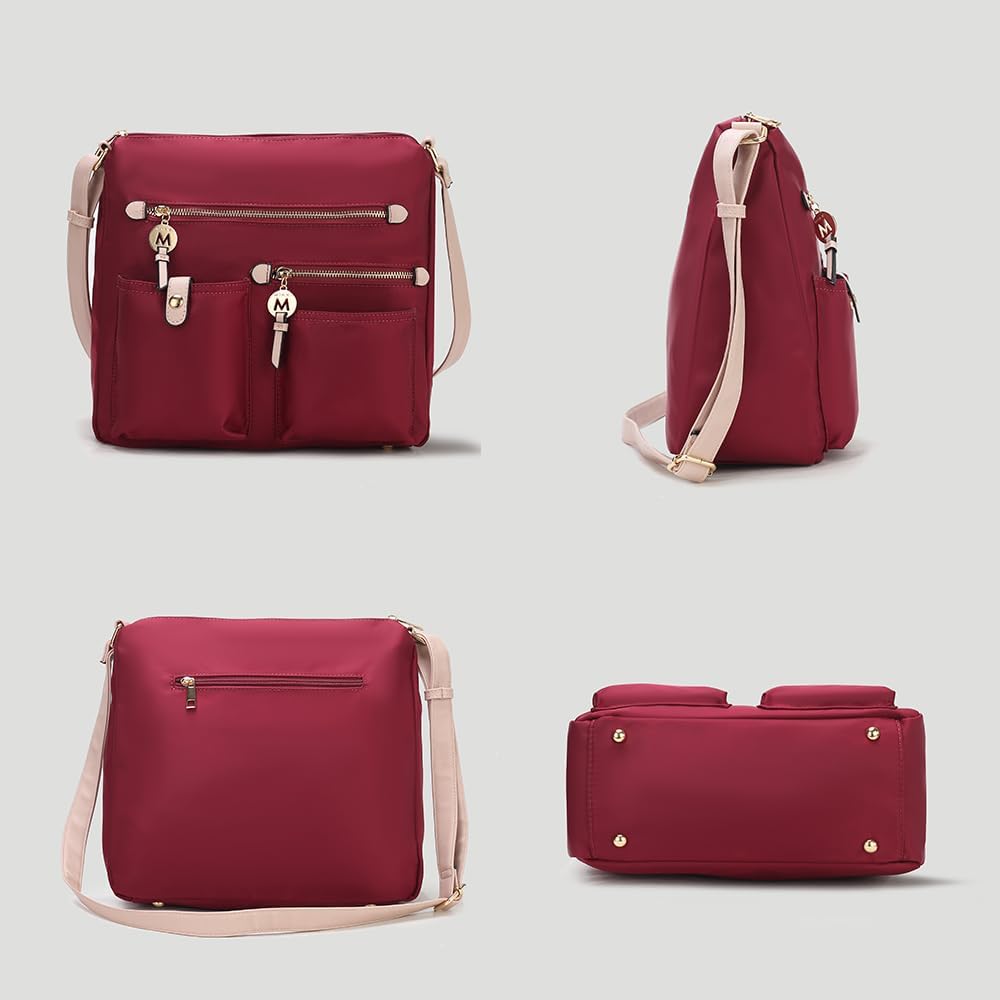 MKF Collection Women's Crossbody Bag - Nylon Pocketbook Handbag with Zipper, Shoulder Purse by Mia K | Perfect for Work, Travel & Everyday Use