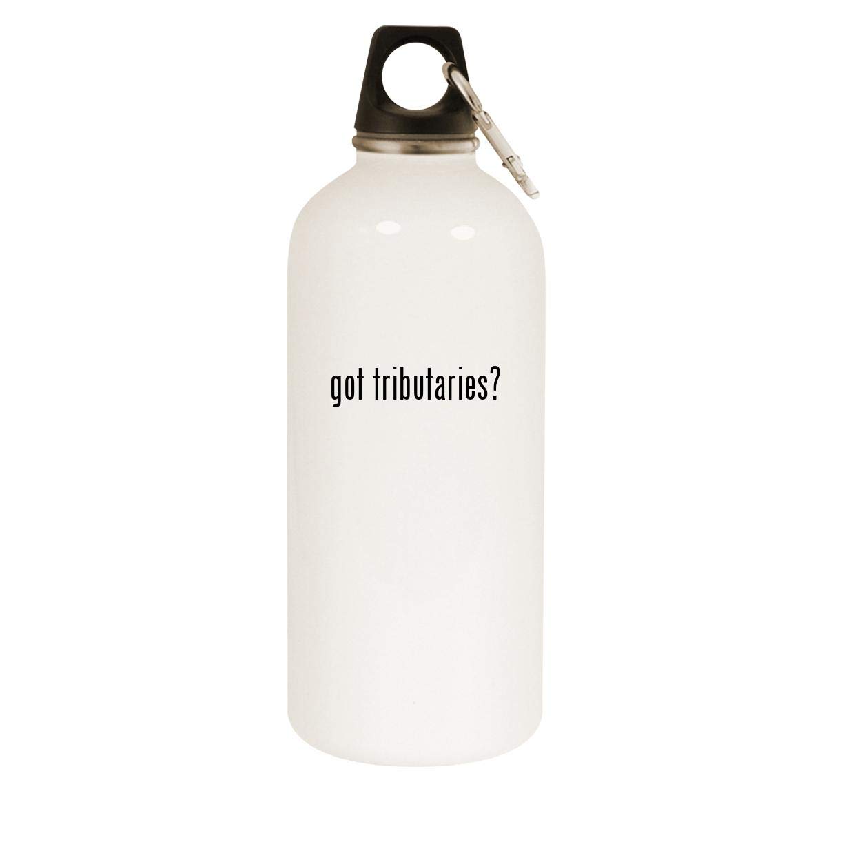20oz Stainless Steel White Water Bottle with Carabiner - Leakproof, Insulated, BPA Free - Perfect for Hiking, Camping & Outdoor Adventures