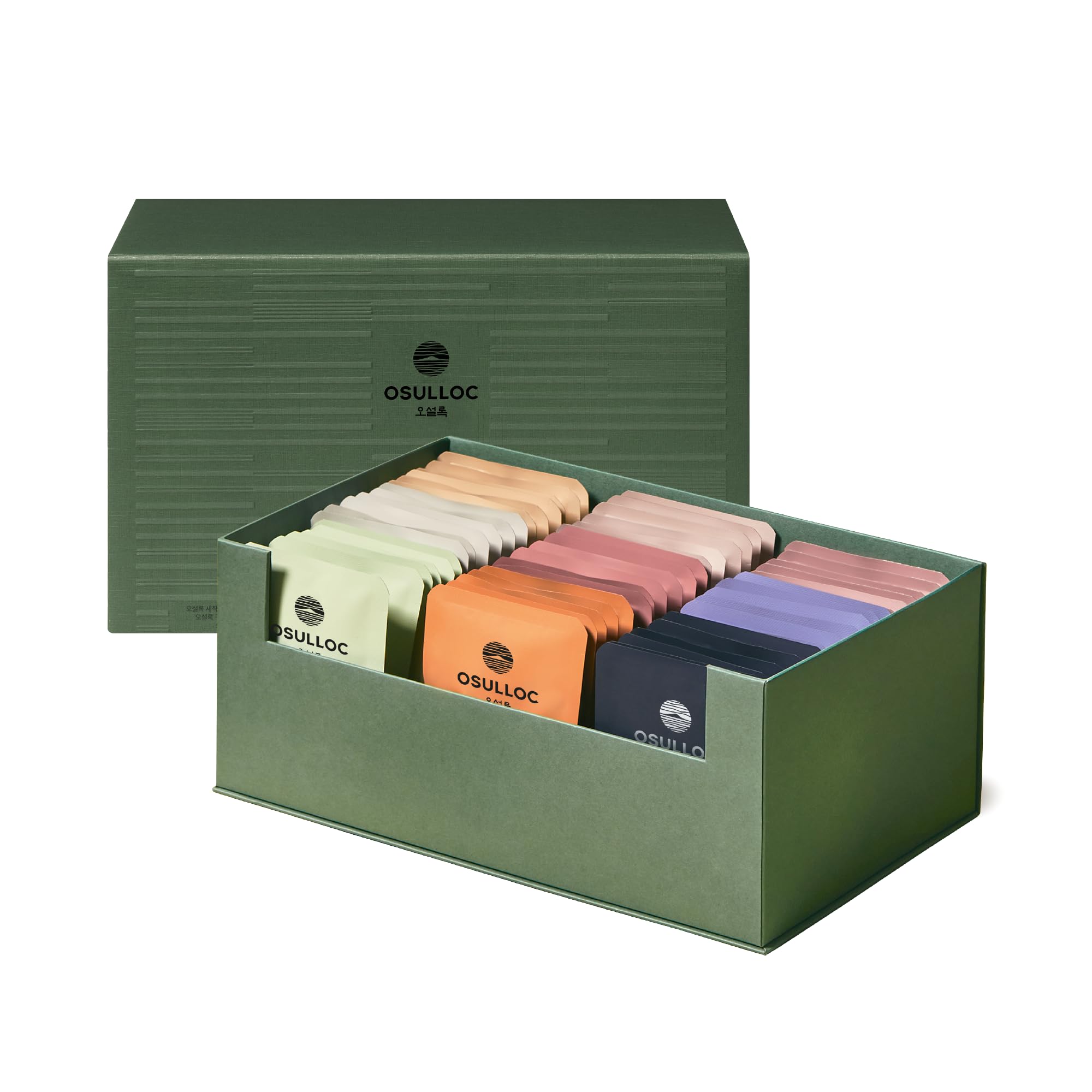 OSULLOC Premium Tea Variety Sampler - 54 Count (9 Flavors x 6 Each) | Gourmet Pure & Blended Tea from Jeju Island | Self Care Gift Box for Tea Lovers | Perfect for Relaxation, Gifting & Afternoon Tea Time