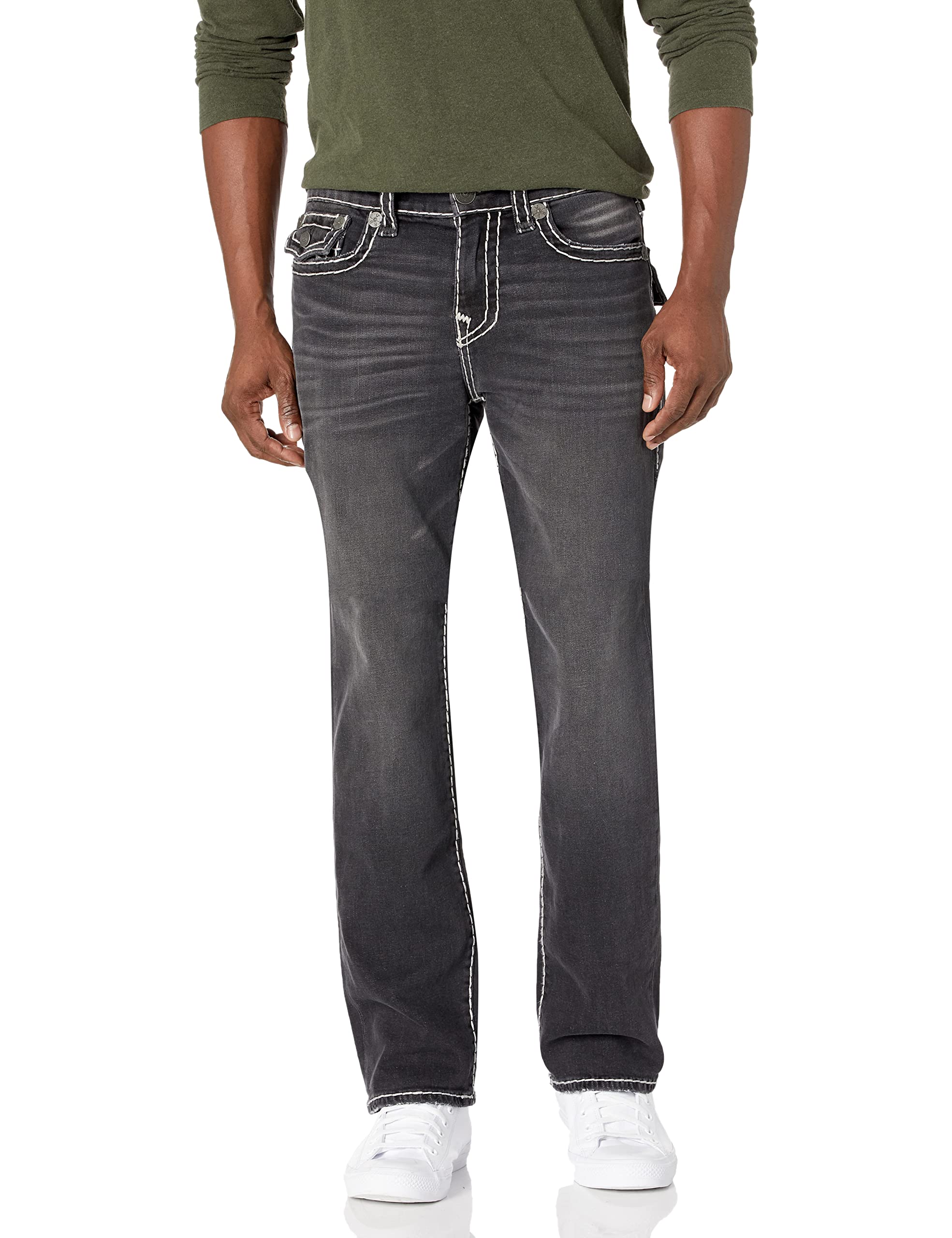 True Religion Men's Ricky Straight Leg Jeans - Classic Denim Pants for Casual & Business Wear | Comfortable & Stylish for Everyday Outfits