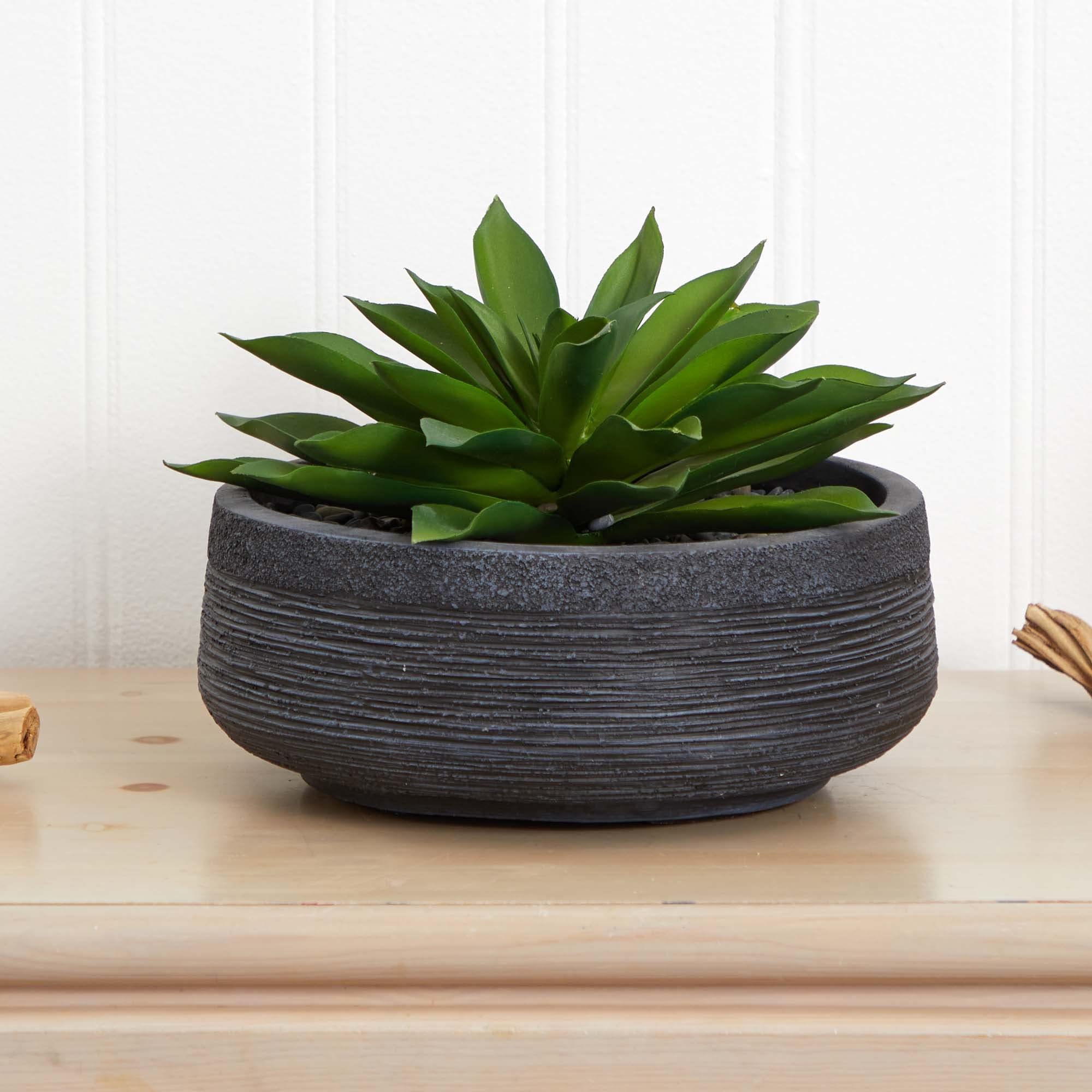 Nearly Natural Large Succulent Artificial Plant in Decorative Bowl - Realistic Fake Succulents for Home Decor, Office Desk, Wedding Centerpiece & Indoor Greenery