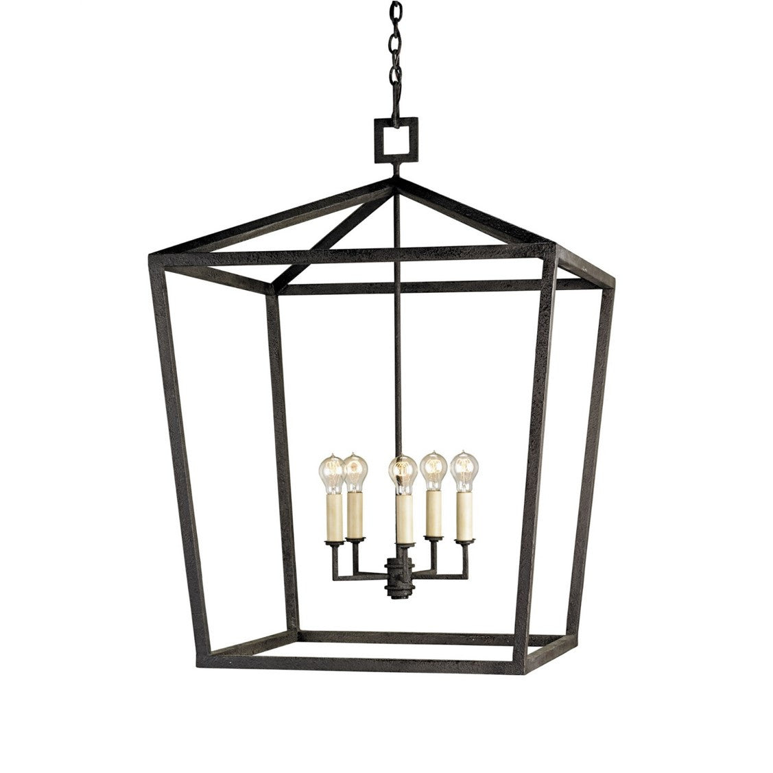 Denison 5-Light Chandelier - Vintage Industrial Style Ceiling Fixture for Dining Room, Kitchen, or Bedroom Lighting