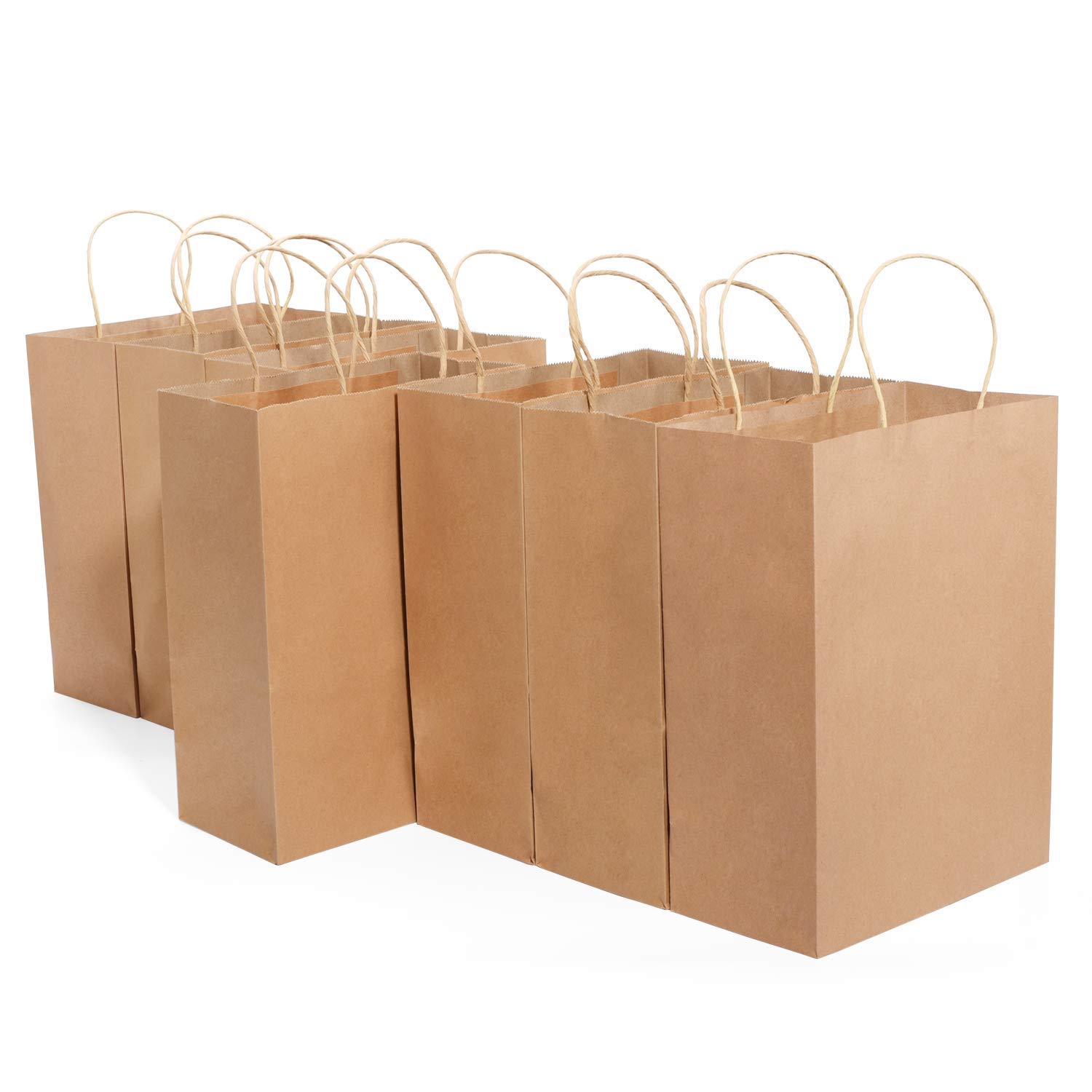 **MESHA 10x5x13 Inch Brown Kraft Paper Bags with Handles - Bulk 600 Pcs Small Gift Bags for Business, Birthday, Wedding, Party Favors & Shopping - Eco-Friendly & Durable for Retail, Events & Gifting**