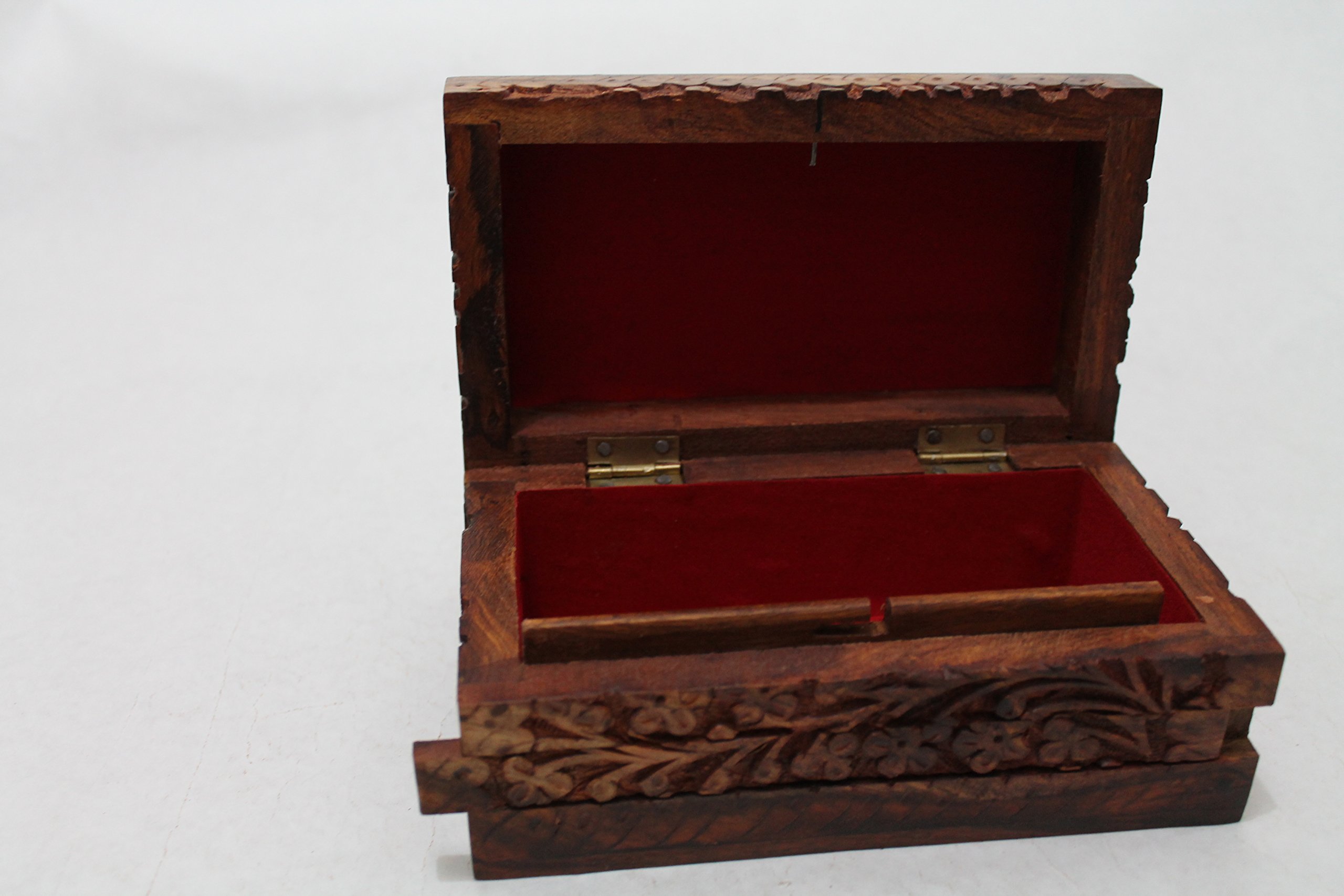 Handcrafted Floral Jewelry Box with Secret Child-Resistant Lock - Elegant Keepsake Organizer for Earrings, Rings & Necklaces - Perfect Holiday Gift for Her - 6