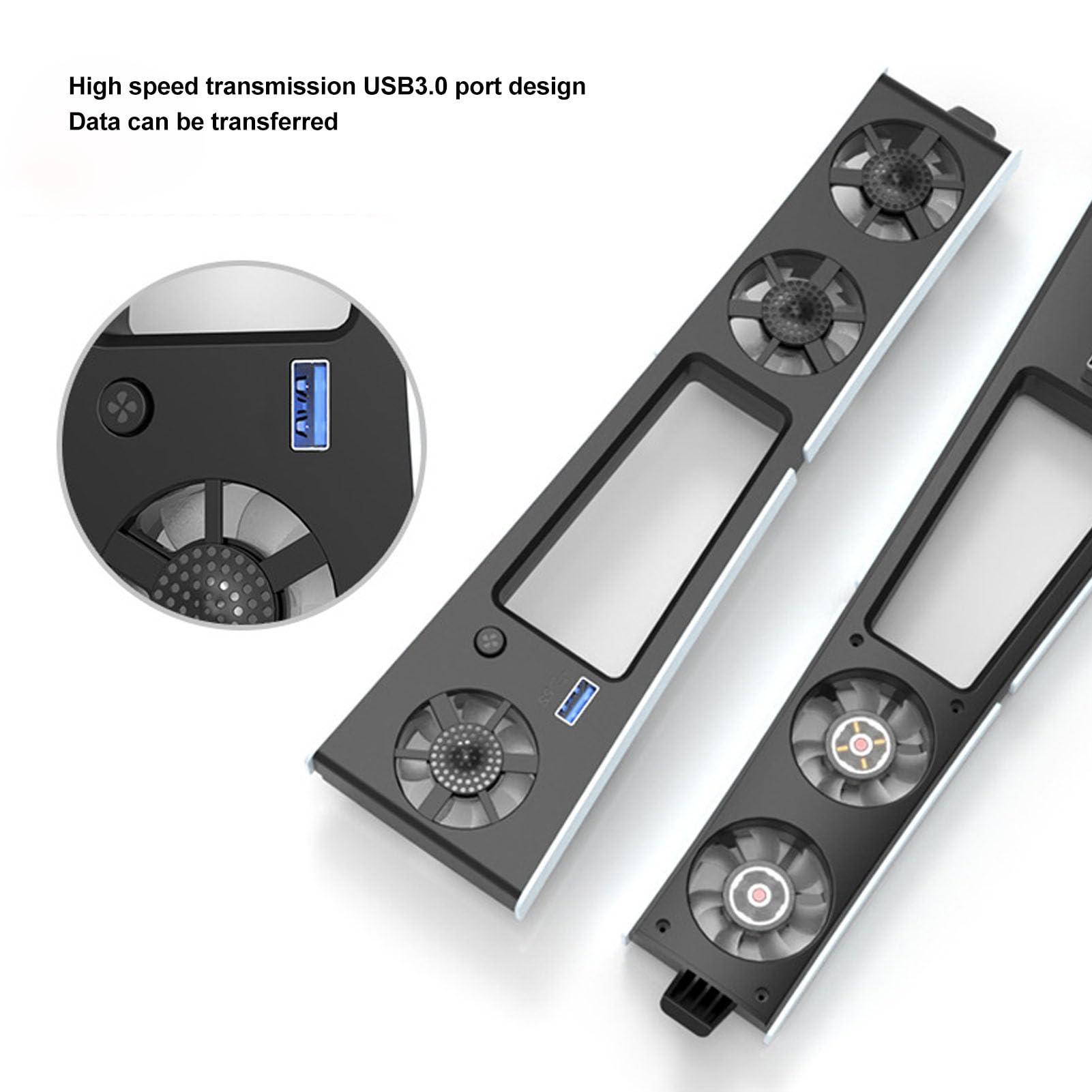 PS5 Slim Cooling Fan - Super Quiet Cooling Station with LED Lights, 2 Adjustable Speed Settings - Perfect for Gaming Sessions & Preventing Overheating