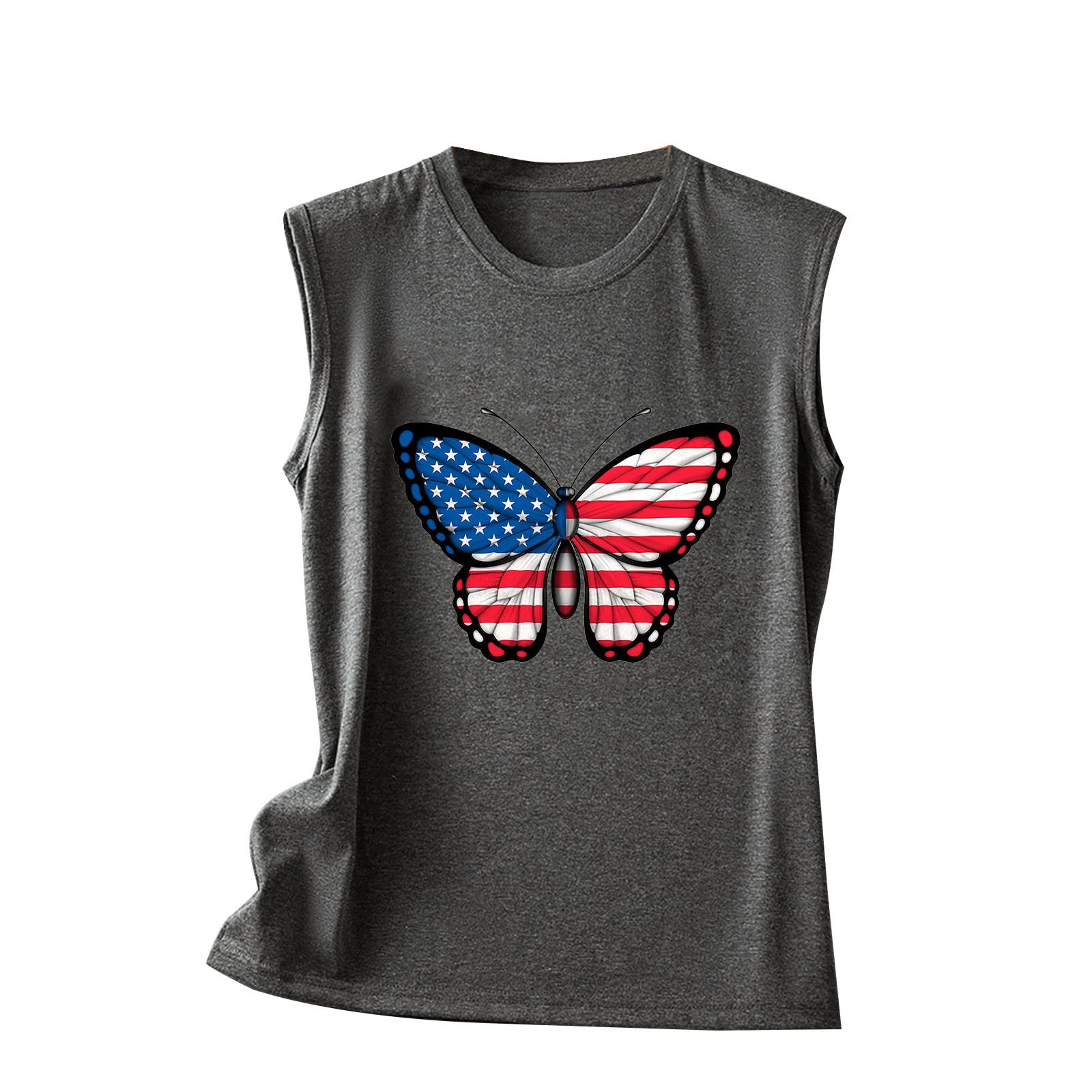 Women's Sleeveless Round Neck Tank Top - Casual Printed Blouse & Bra-Friendly Summer Tee for Beach, Yoga, and Everyday Wear
