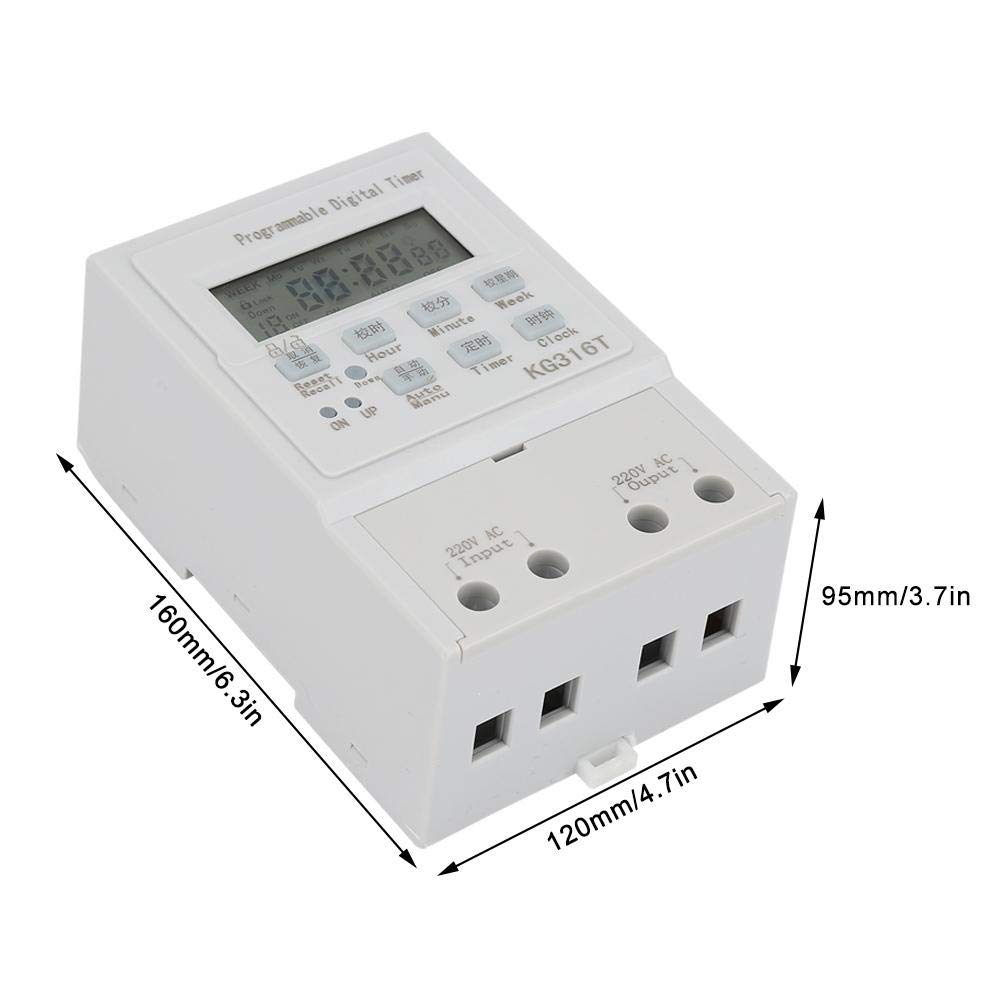 220V 25A Digital Timer Switch with LCD Display - 1W Programmable Electrical Timer for Energy Saving - Perfect for Home Automation, Lighting Control, and Appliance Scheduling