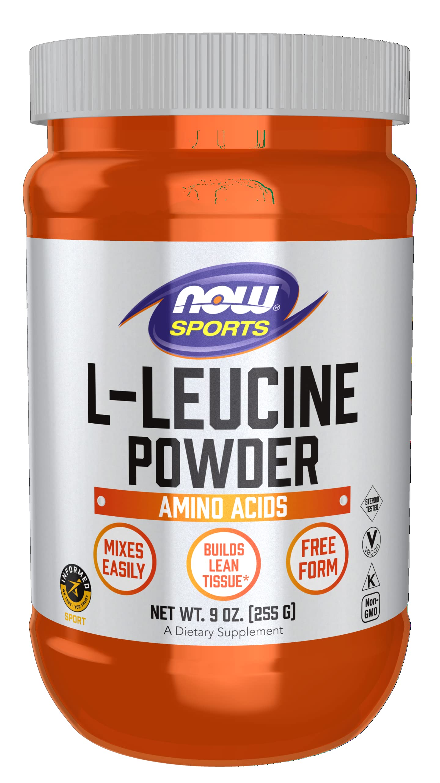NOW Foods L-Leucine Powder 9oz - Sports Nutrition Amino Acid Supplement for Muscle Growth & Recovery - Pre/Post Workout & Fitness Training Support
