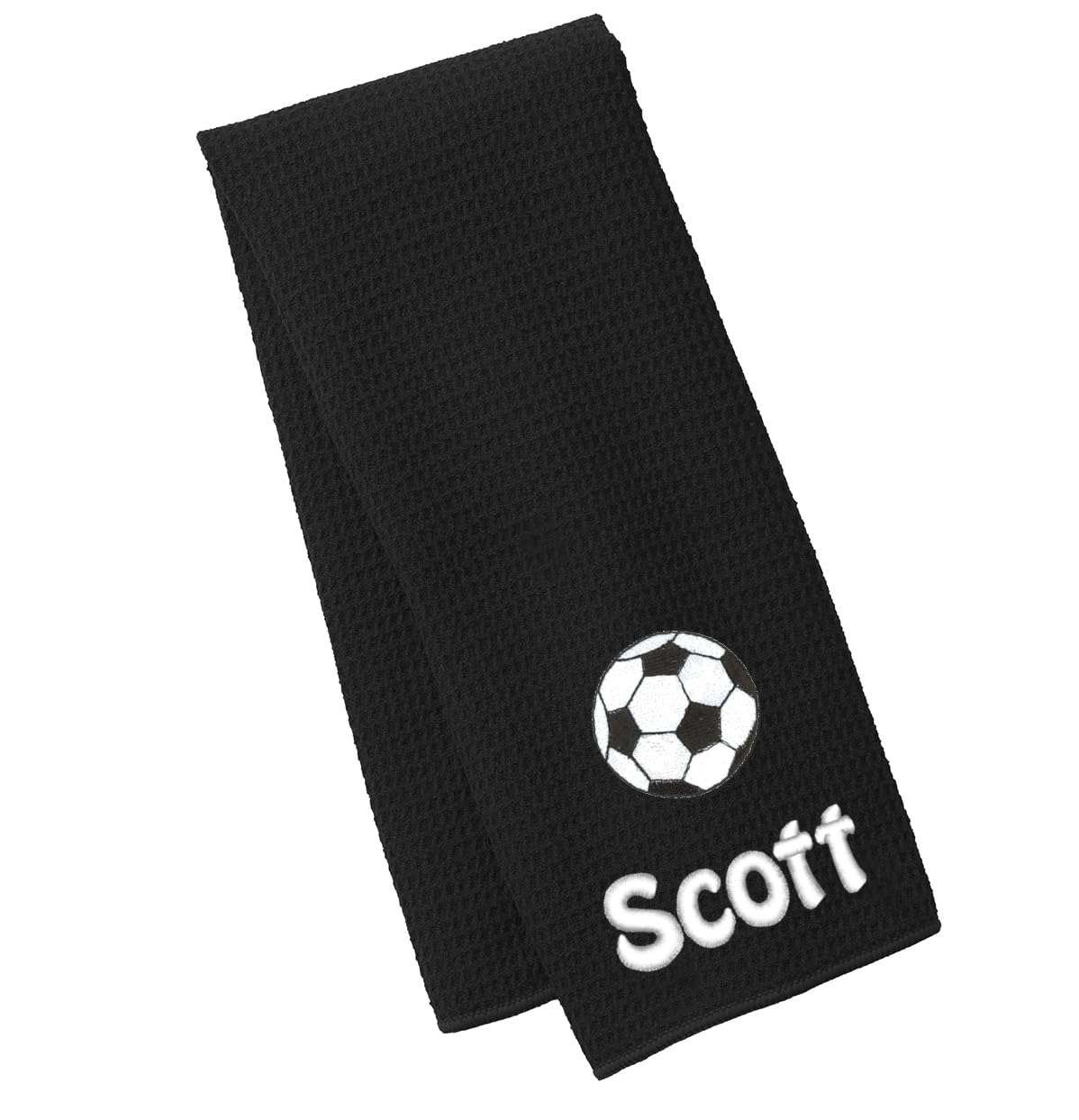 Custom Embroidered Soccer Towel - Personalized Microfiber Waffle Gym Towel for Workouts & Sports - Monogrammed Athletic Gift for Soccer Players, Coaches & Fans - Perfect for Training, Games & Gym Sessions