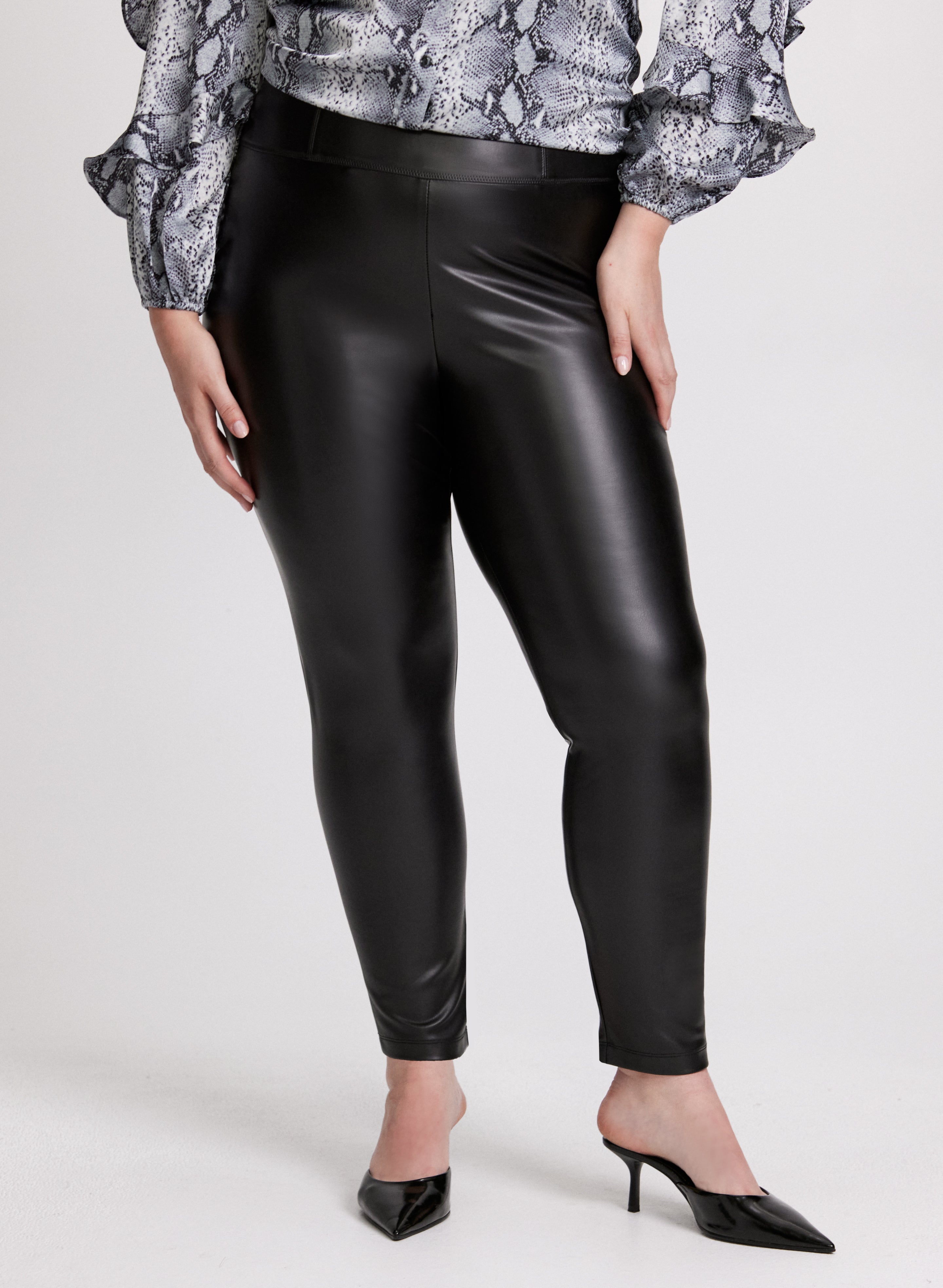 Chloe Fit Vegan Leather Leggings - High Waisted Yoga Pants for Women, Faux Leather Workout Leggings - Perfect for Gym, Yoga, Running & Everyday Wear