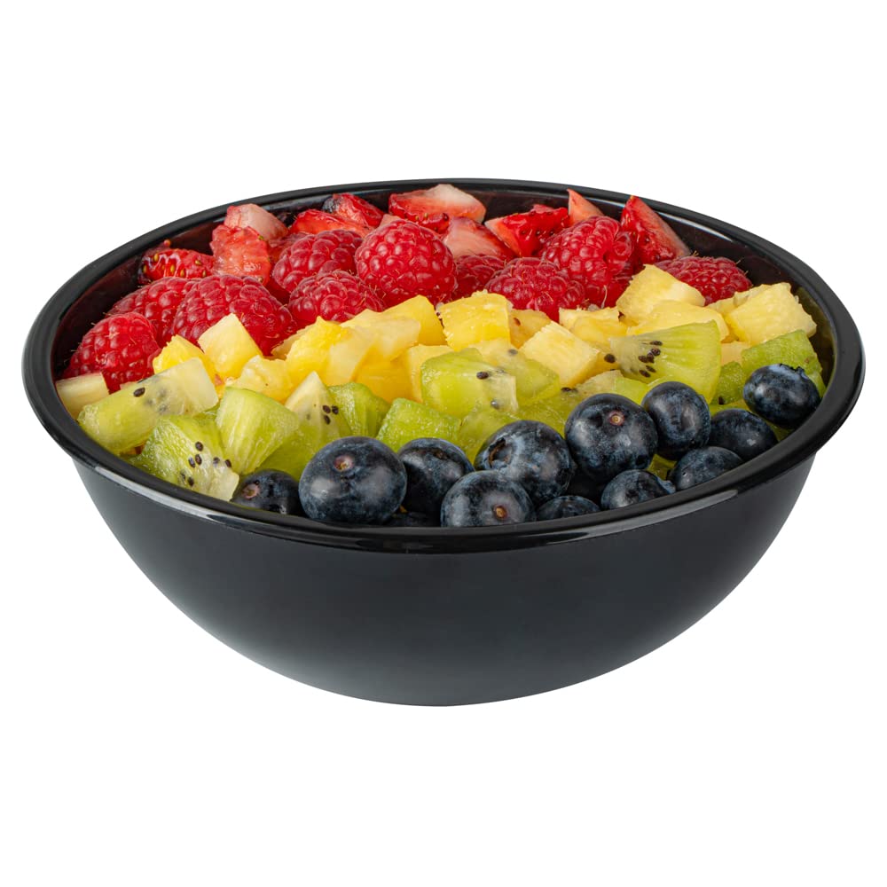 200-Pack 18oz Recyclable Plastic Salad Bowls - Disposable Black Restaurantware for Pasta, Salads, Takeout | BPA-Free, Eco-Friendly Food Containers for Catering, Parties & Meal Prep