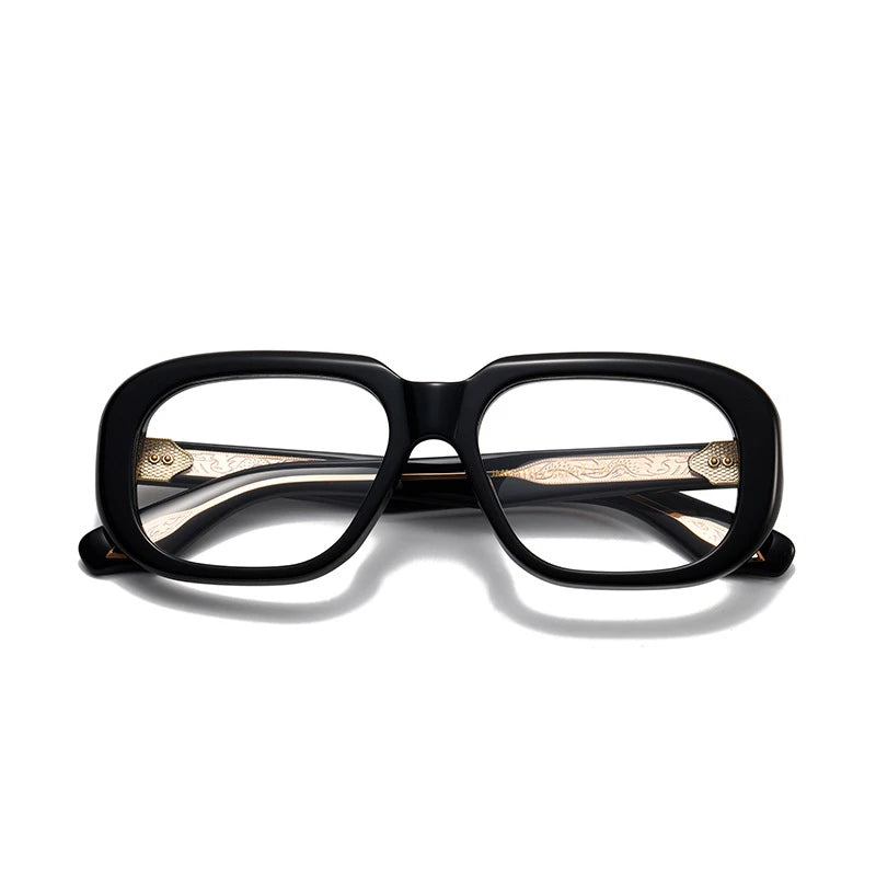 Aror Unisex Full Rim Square Thick Acetate Eyeglasses 842315 - Stylish & Durable Frames for Men & Women - Perfect for Work, Reading & Fashion Accessories