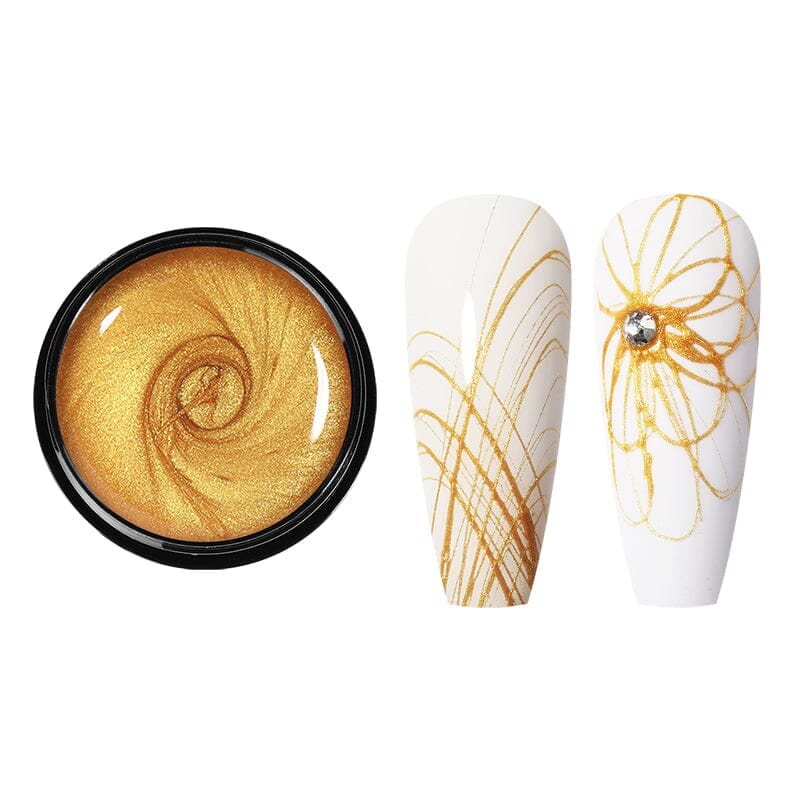 Premium Gold Spider Nail Gel SG14 - 5ml Long-Lasting UV/LED Gel Polish for Salon & Home Manicures - Perfect for Halloween, Gothic & Spider Web Nail Art Designs