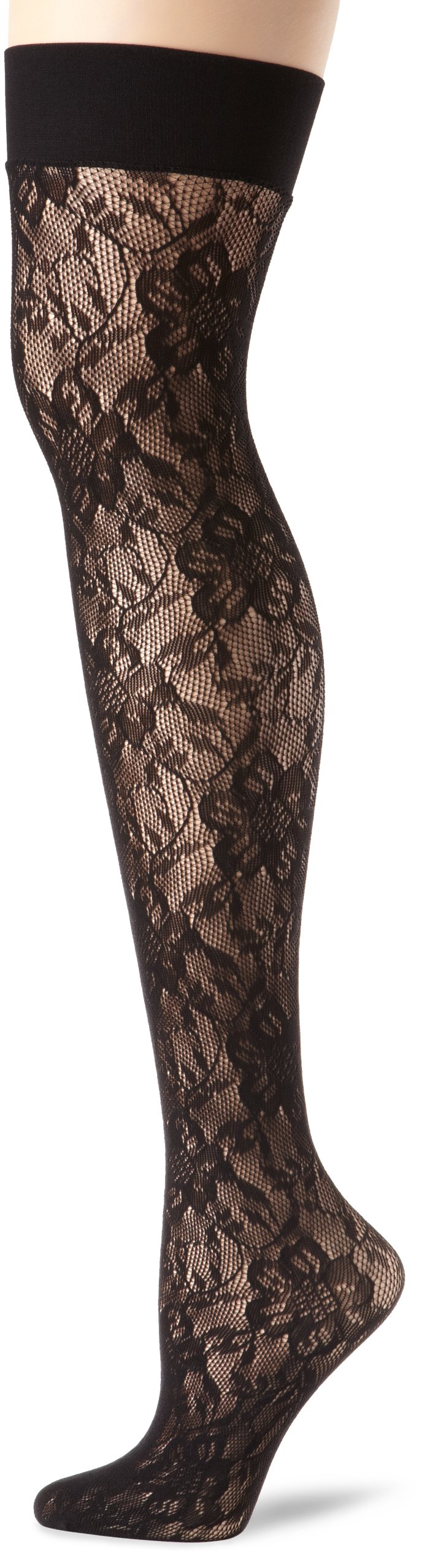 Leg Avenue Women's Gardenia Lace Thigh High Stockings - Sexy Sheer Pantyhose for Cosplay, Halloween & Date Night Outfits