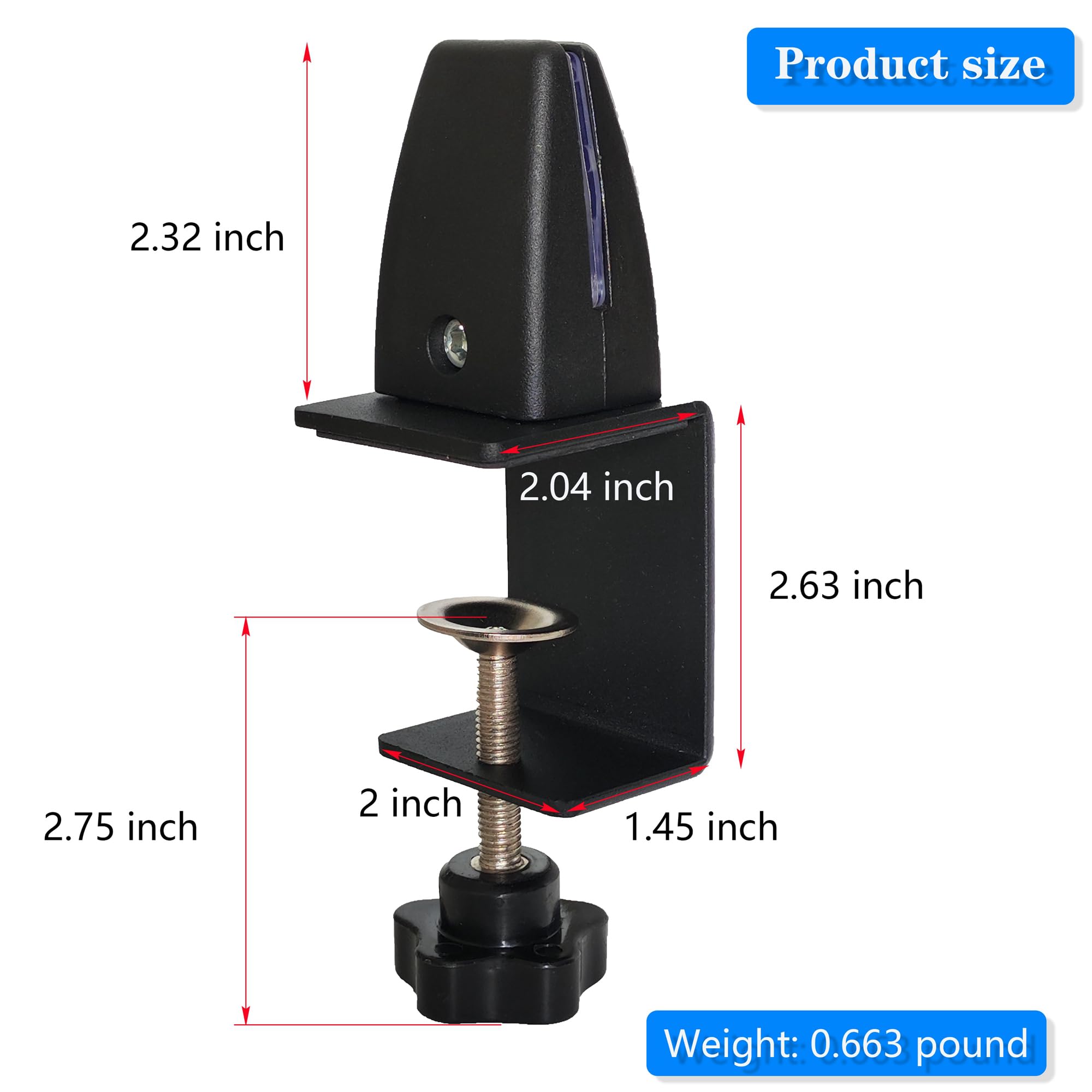 Adjustable Desk Clamp for Acrylic Privacy Panels - Black Sneeze Guard Support Clamp for Office, Restaurant & Home Workspace Protection