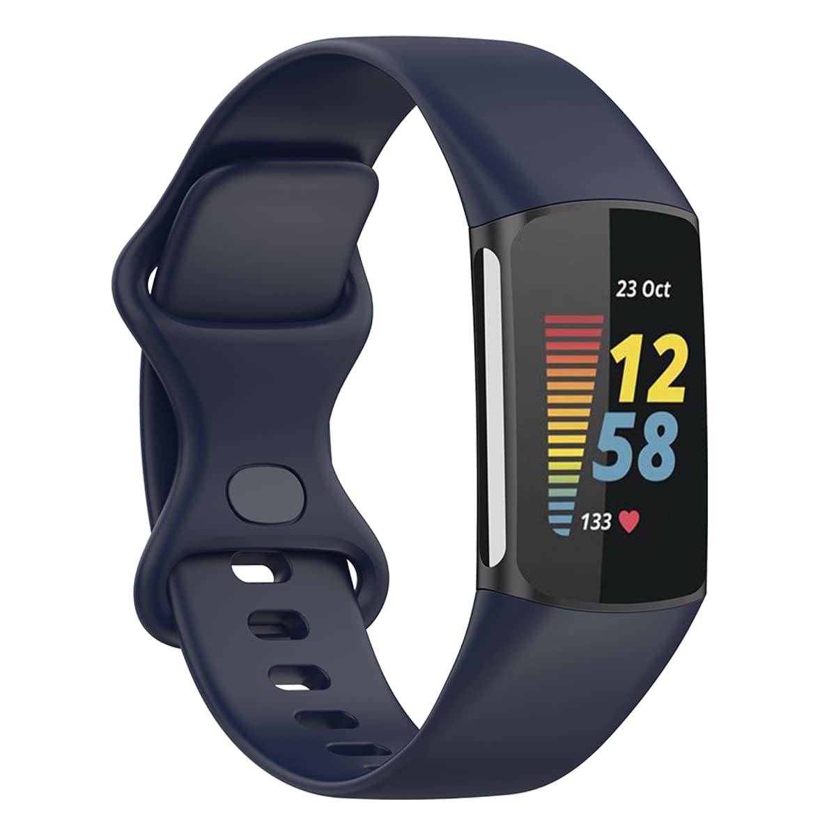 honecumi Fitbit Charge 5 Bands Replacement - Sport Silicone Watch Strap for Men & Women, Durable Breathable Wristband Accessories for Small/Large Wrist - Perfect for Gym, Running & Outdoor Activities