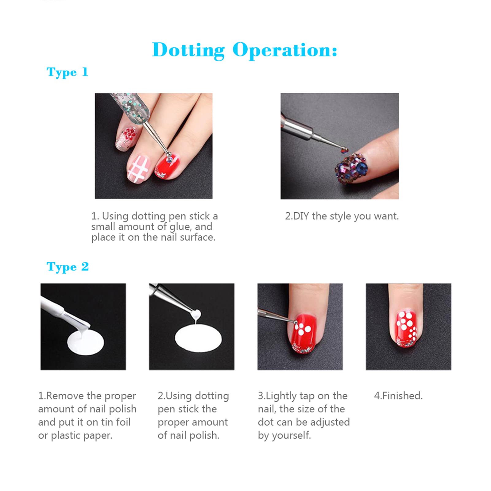 5PCS Professional Nail Art Pen Kit - Acrylic Nail Brushes, Dotting Tools & 3D Carving Pens for Manicure, Nail Art Design & Painting | Perfect for Salon, Home DIY & Professional Nail Artists