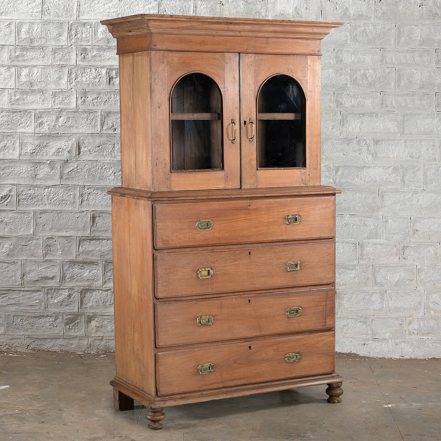 Premium Ambu Teak Wood Cabinet - Handcrafted Solid Teak Storage for Living Room, Bedroom & Office - Stylish & Durable Home Furniture for Organizing & Decor