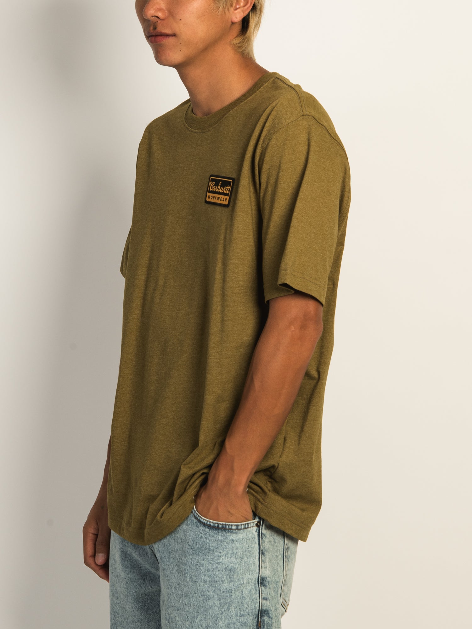 Carhartt Relaxed Fit Lightweight Script Patch T-Shirt for Men - Comfortable Casual Wear for Everyday & Outdoor Activities