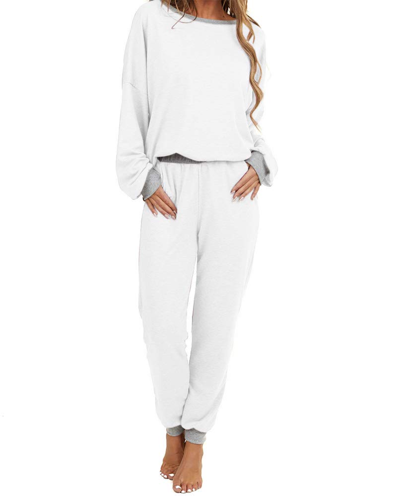 Women's 2-Piece Lounge Set - Soft Long Sleeve Pullover & Comfortable Pants Sweatsuit - Cozy Pajama Outfit for Home, Sleep & Relaxation