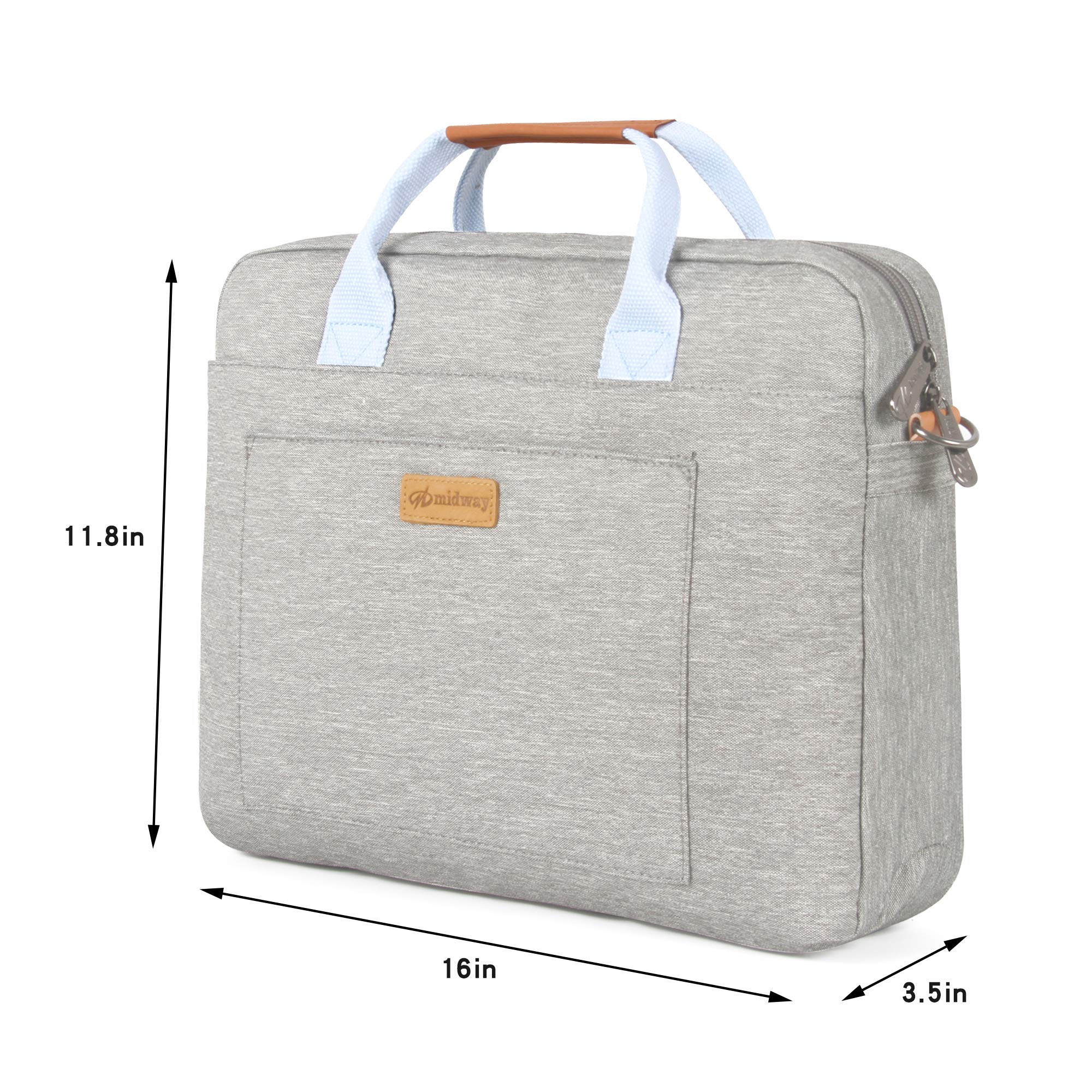 Kamlui 15.6 Inch Shockproof Laptop Bag with Adjustable Shoulder Strap - Water Resistant Computer Case for MacBook Air, Dell, HP, Lenovo, Samsung Notebook - Perfect for Work, School & Travel (Gray)