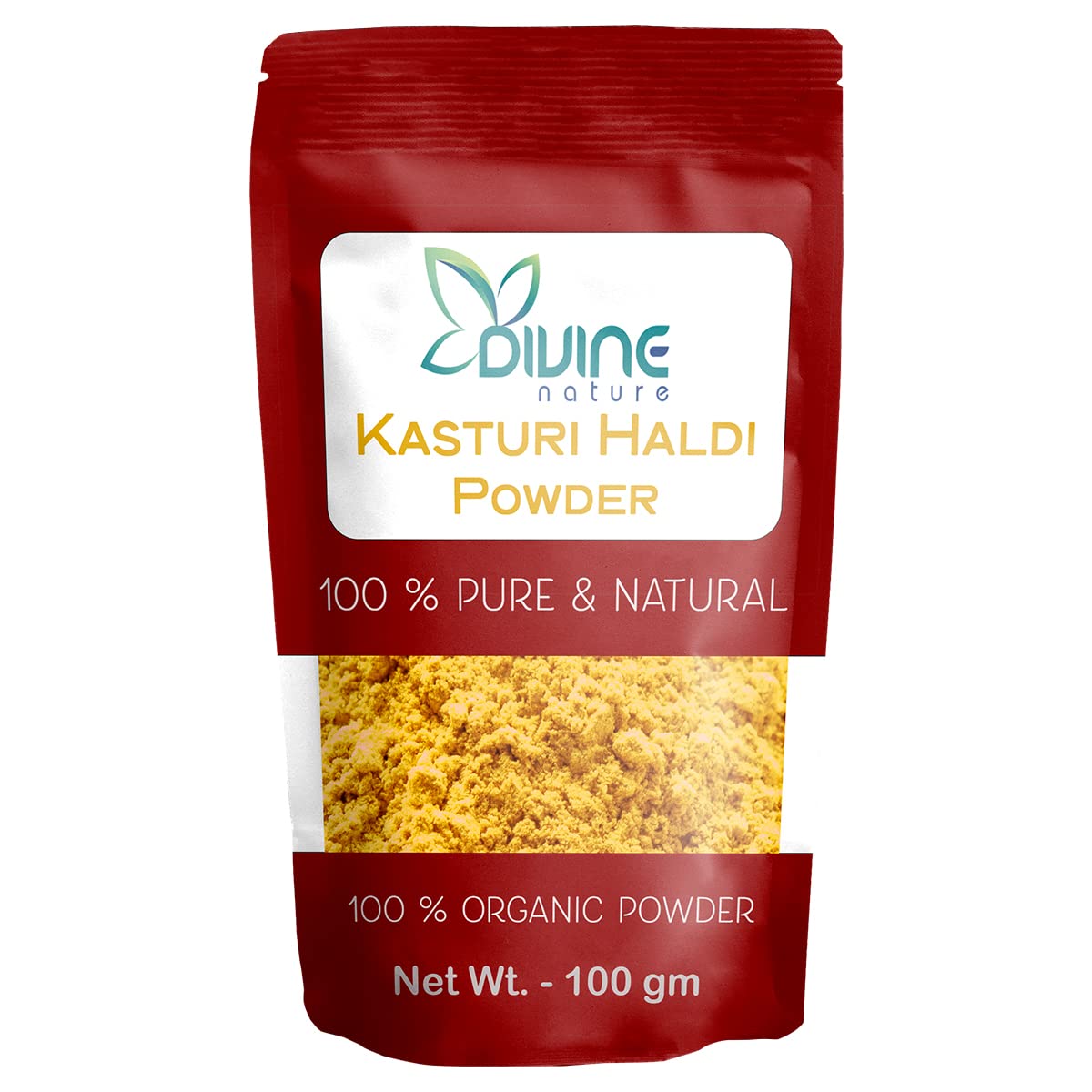 **Divine Nature 100% Pure Organic Kasturi Turmeric Powder for Face & Skin Care | Wild Turmeric Haldi for Glowing Skin, Face Packs & All Skin Types (100g) – Perfect for DIY Beauty Masks & Natural Skincare Routines**