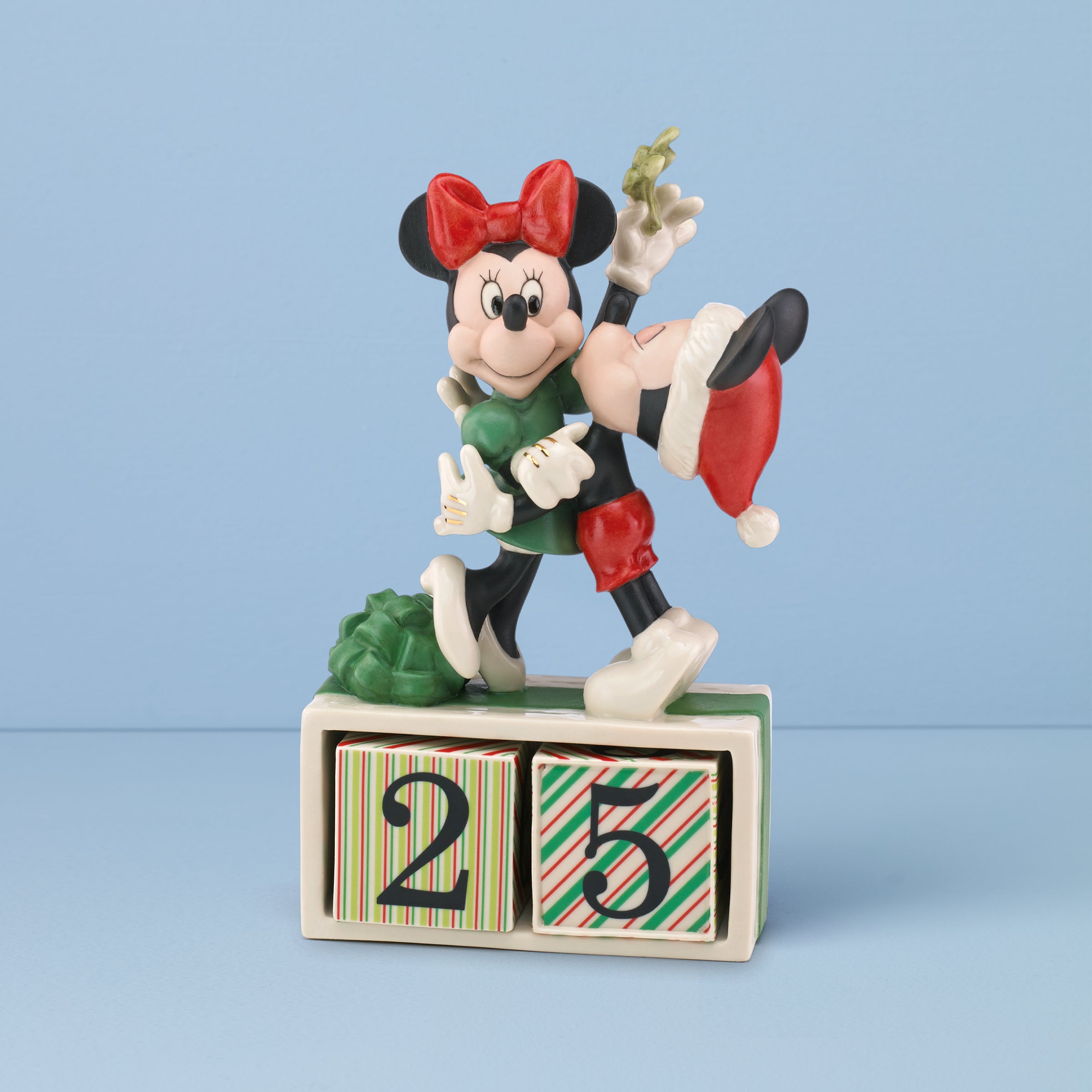 Disney Mickey & Minnie Mouse Christmas Countdown Figurine - Holiday Decor, Gift for Disney Fans, Advent Calendar for Home & Office Decoration