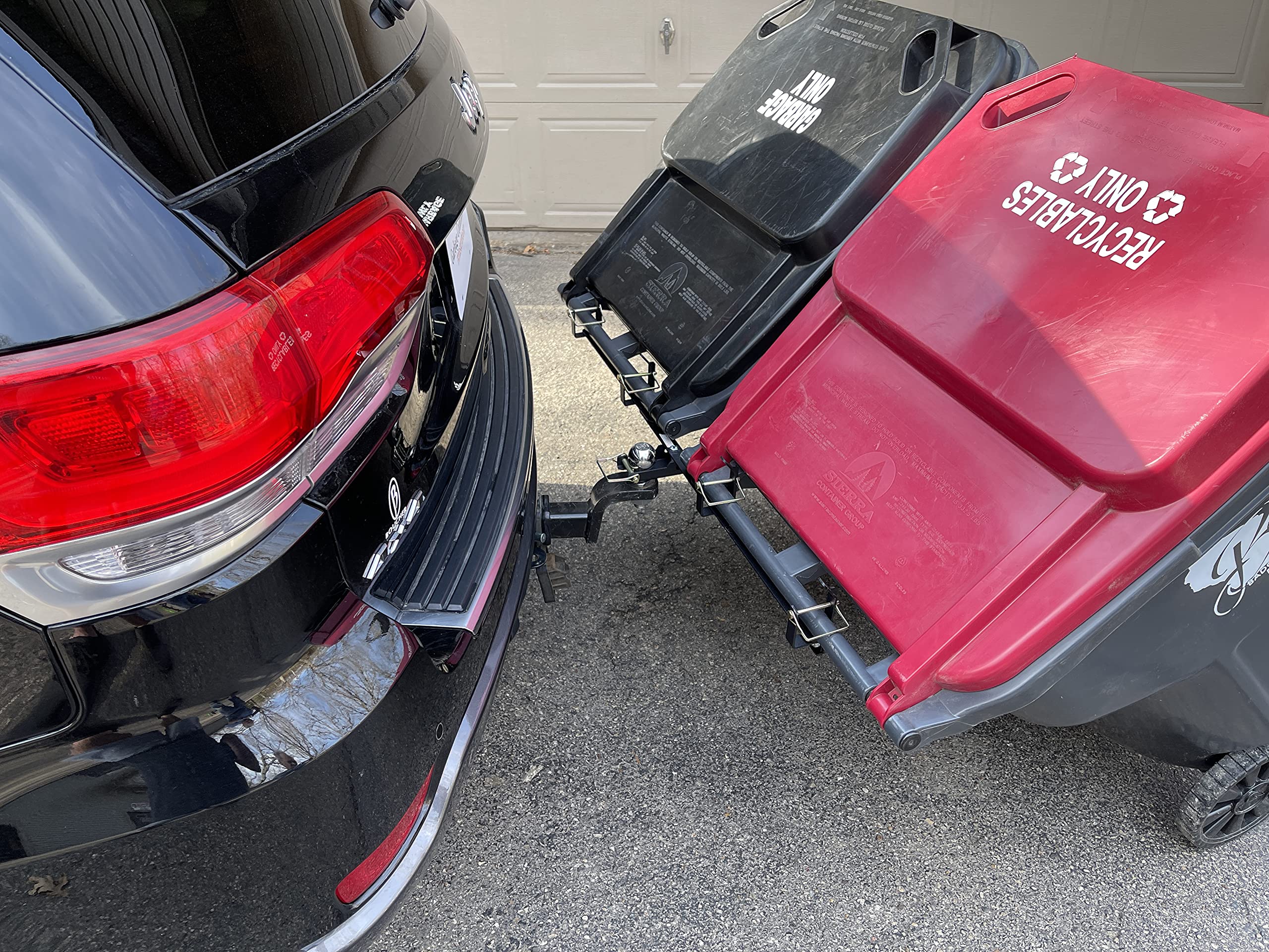 Dual Can Ball Mounted Garbage Hook - Heavy Duty Truck Trash Holder - Made in USA - Perfect for Pickup Trucks & RV Camping