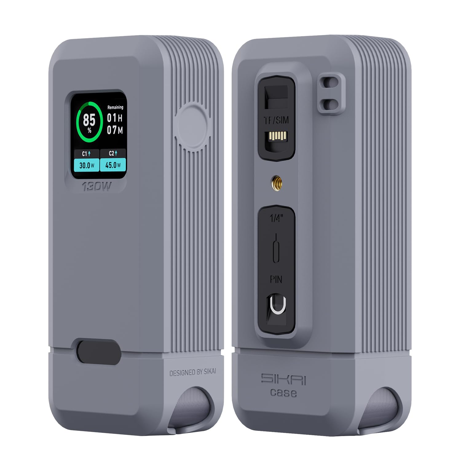 Anker Prime Power Bank 12,000mAh 130W Protective Silicone Case with 1/4-Inch Nut Hole & TF/SM Card Storage - Dustproof Soft Cover (Gray) - Perfect for Travel, Outdoor Adventures & Device Protection