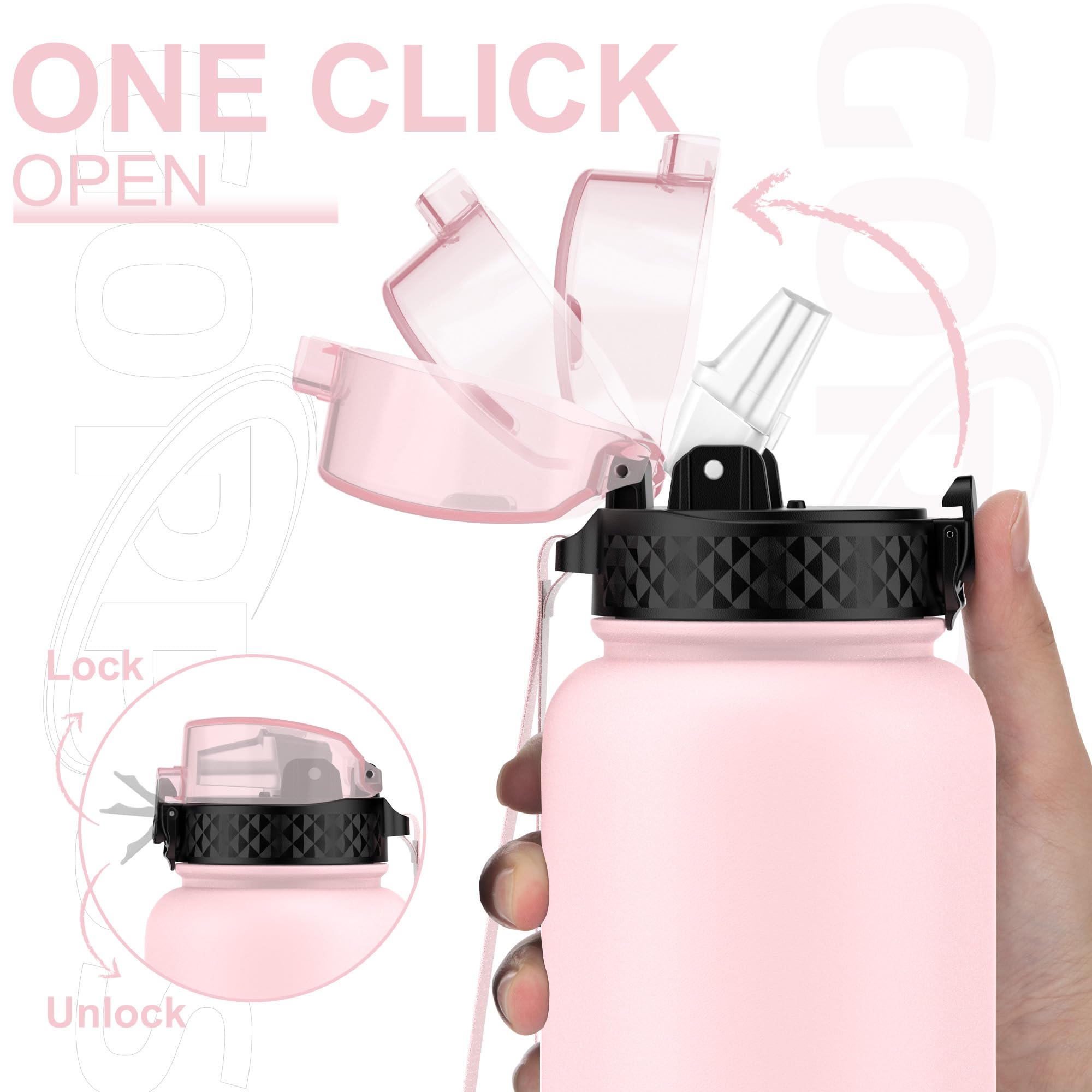 GOPPUS 40oz Stainless Steel Water Bottle with Straw - Double Wall Vacuum Insulated Thermos Flask - Leakproof & BPA Free - Keeps Drinks Cold/Hot for 24 Hours - Perfect for Gym, Hiking, Office & Outdoor Activities