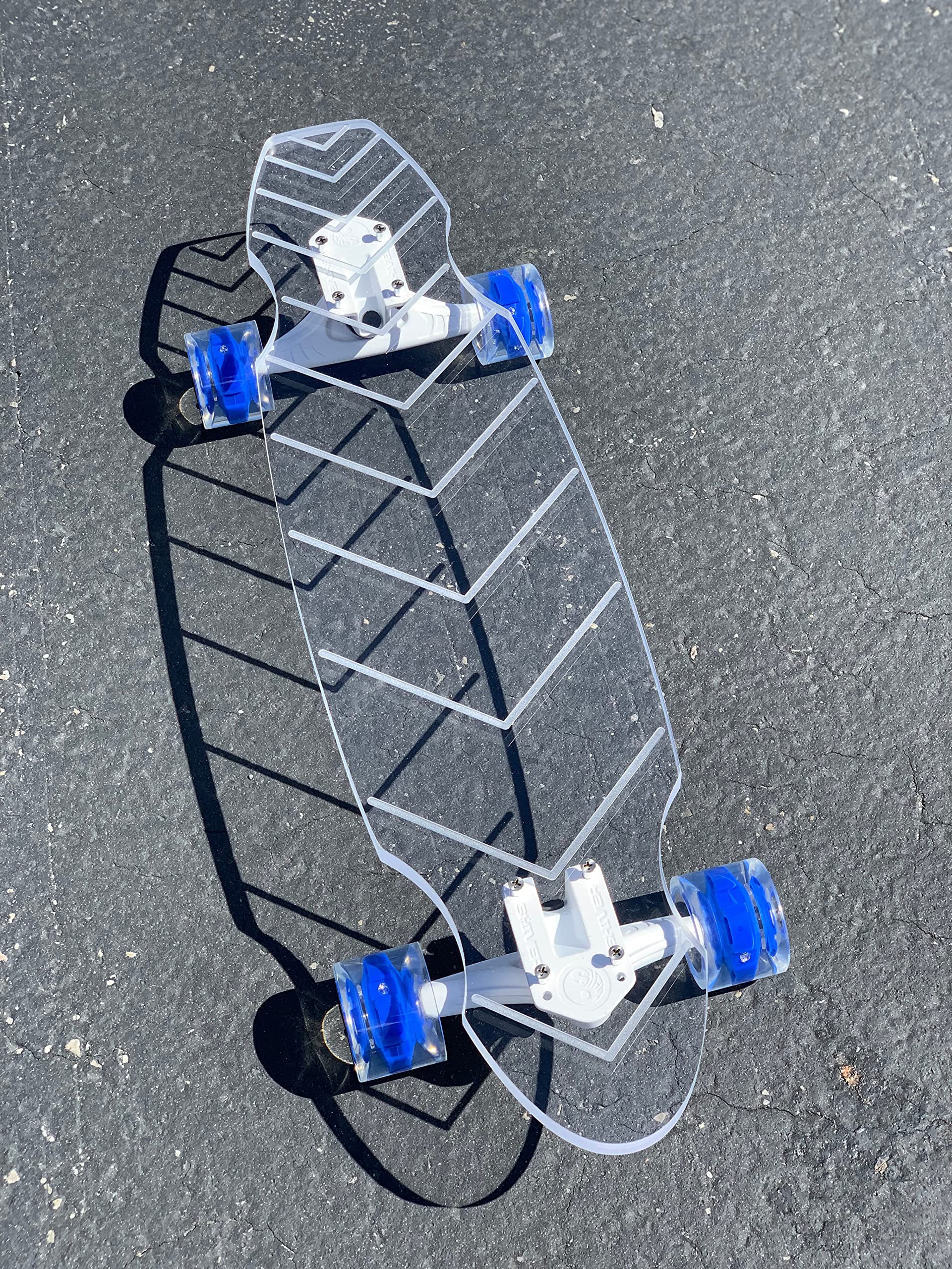 Ghost Originals Clear Longboard Skateboard with Light Up Wheels - Sizes for Adults, Teens & Kids - Beginner to Advanced Riders - Perfect for Cruising, Carving & Night Riding