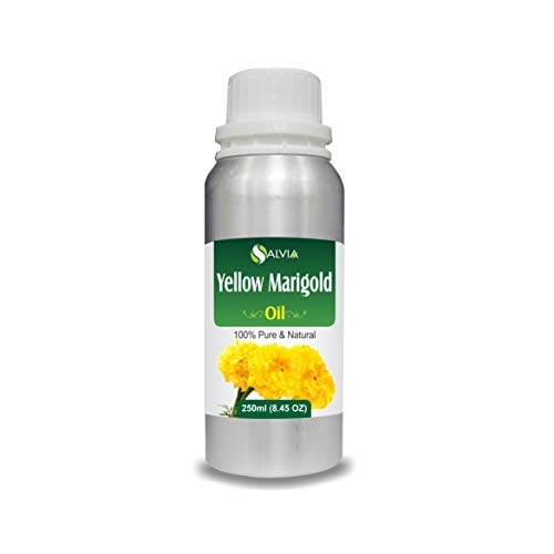 100% Pure Natural Salvia Yellow Marigold Essential Oil - Undiluted & Uncut with Dropper (250ml) for Aromatherapy, Massage & Skin Care