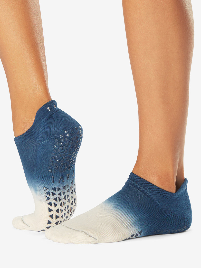 Tavi Noir Savvy Grip Socks - Non-Slip Yoga Socks for Women, Indigo Ombre - Perfect for Yoga, Pilates, Barre & Home Workouts