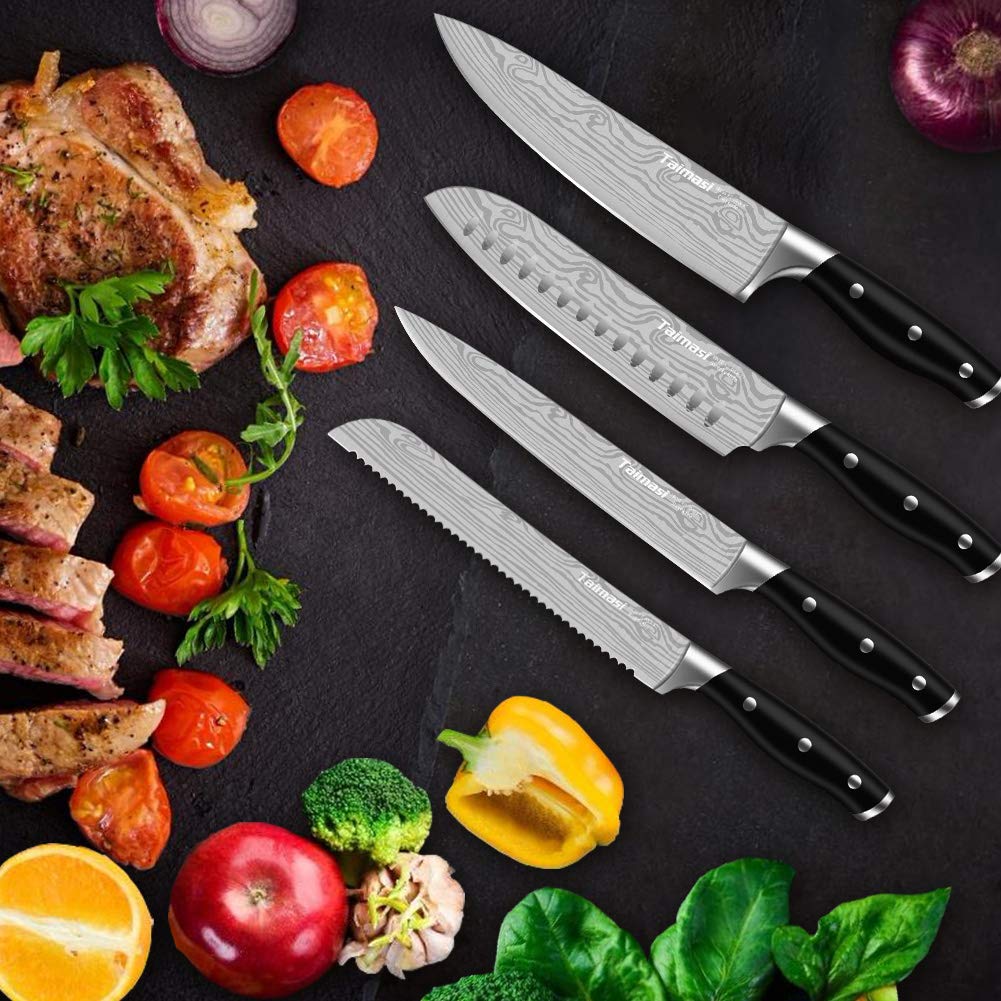 23-Piece Premium Kitchen Knife Set with Block & Sharpener - High Carbon Stainless Steel Chef Knives - Ultra Sharp Full-Tang Design - Perfect for Home Cooking, Professional Chefs & Gift Giving