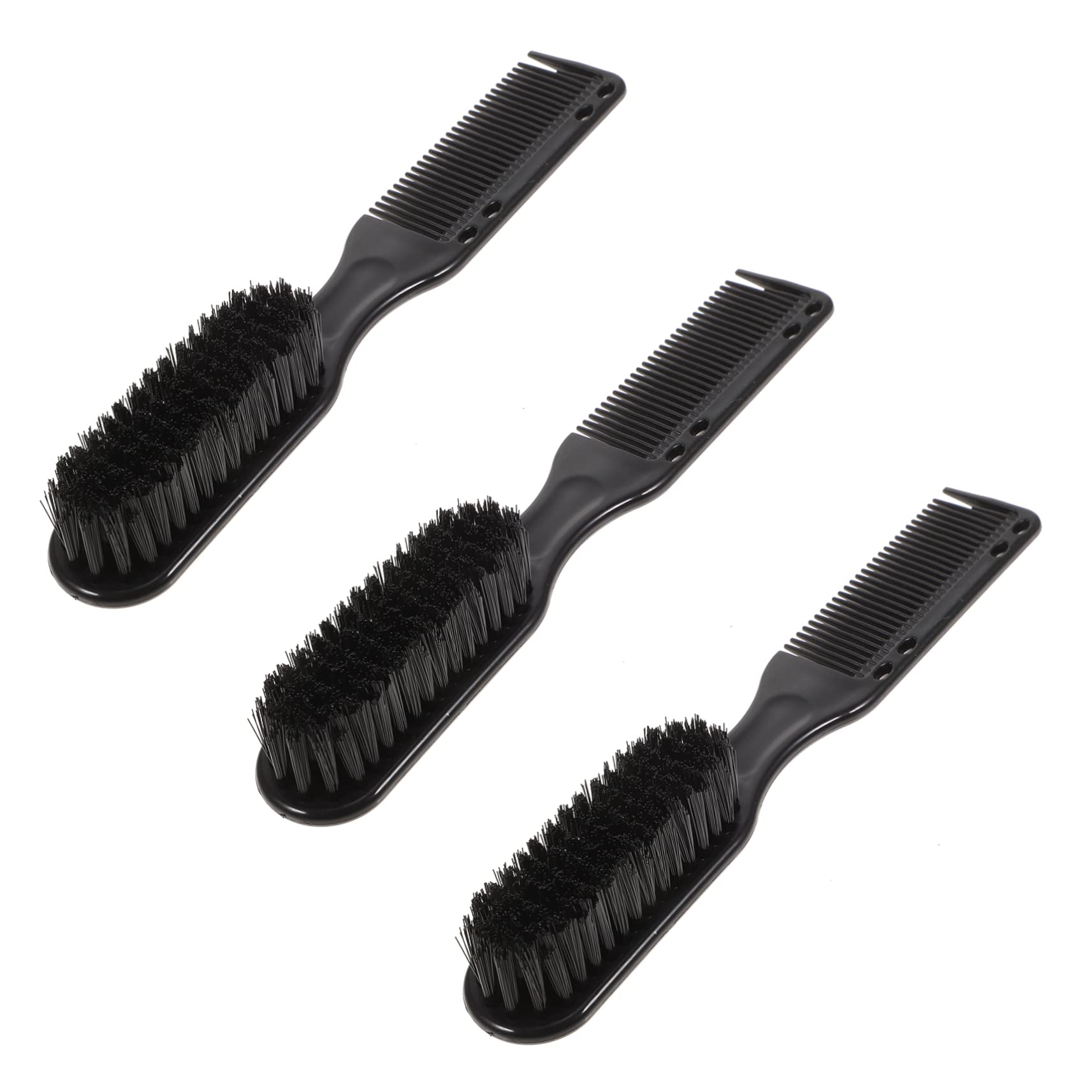 FOMIYES 3-Piece Men's Beard Grooming Kit - Black Nylon Hair Cutting Brush, Beard Brush & Mustache Comb for Professional Styling - Perfect for Barbershops, Home Grooming & Travel Essentials
