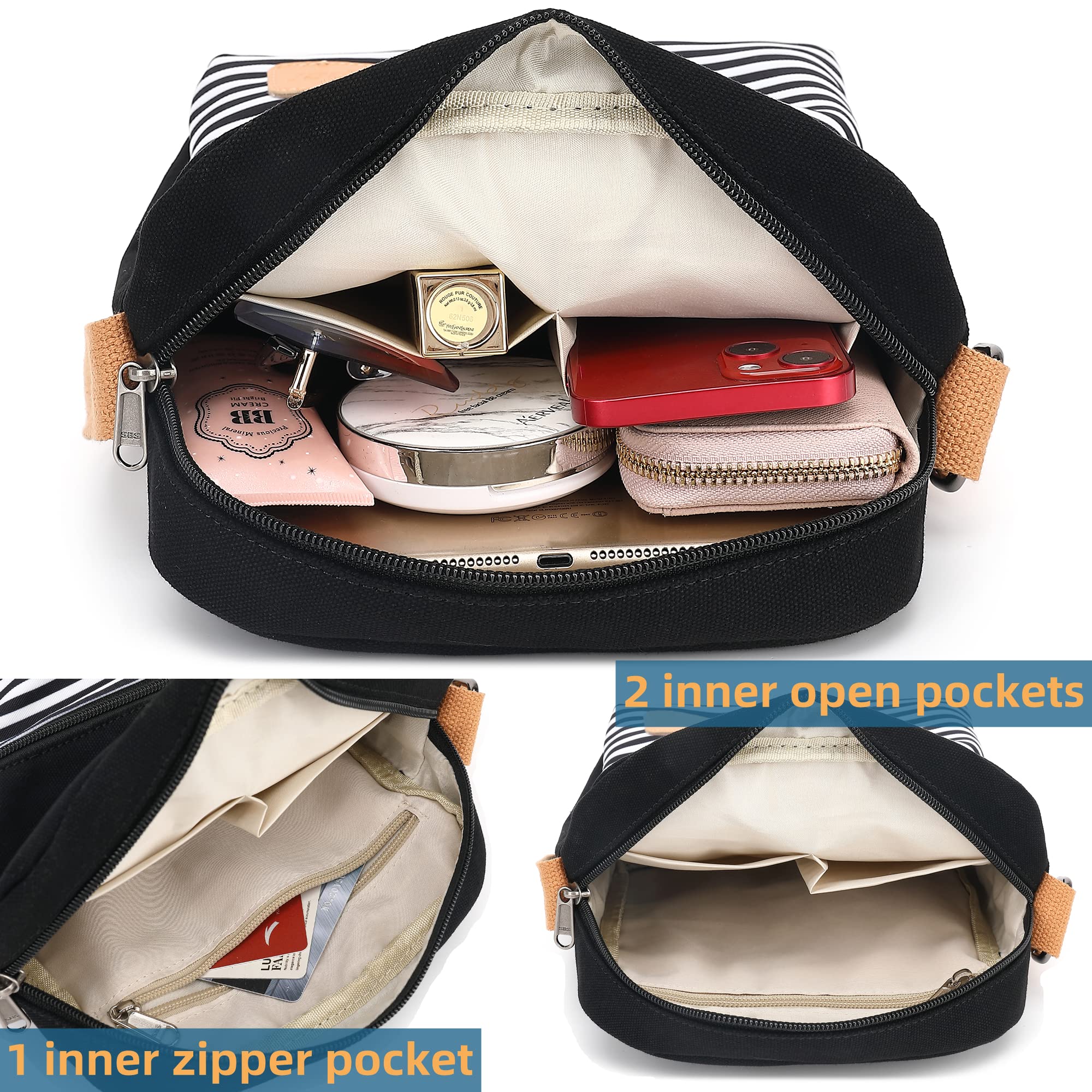 Leaper Girls Crossbody Purse Set - 2 PCS Canvas Messenger Bags for Kids & Women | Stylish & Durable Shoulder Bags for School, Travel & Daily Use