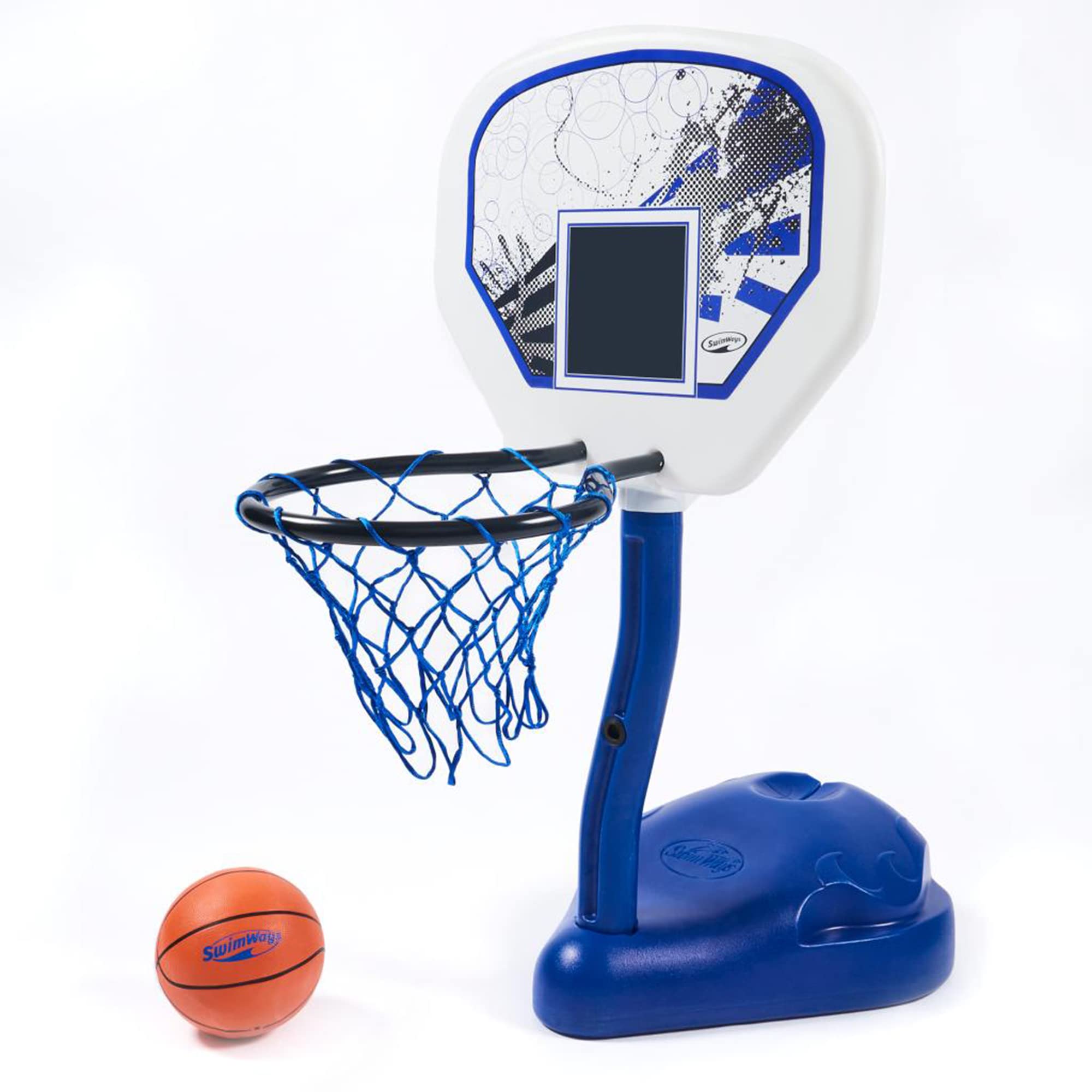 SwimWays Poolside Basketball Game Set - Portable Inflatable Water Hoop for Kids & Adults - Fun Outdoor Pool, Beach, Backyard Summer Games & Activities