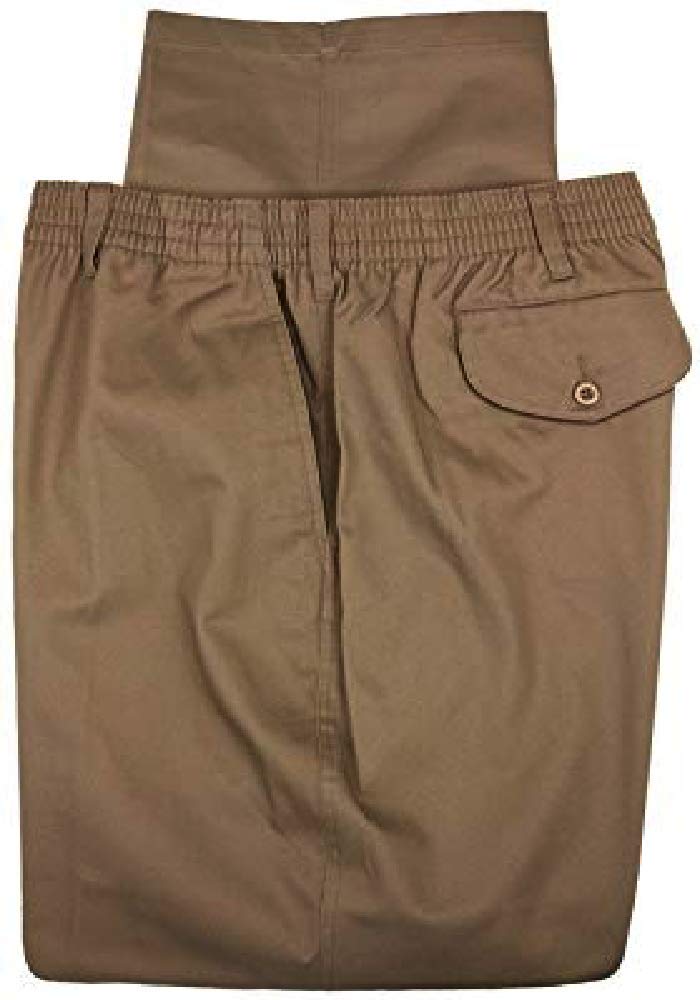 Falcon Bay Big & Tall Stretch Comfort Casual Pants for Men - Relaxed Fit Elastic Waistband for Work, Travel & Everyday Wear